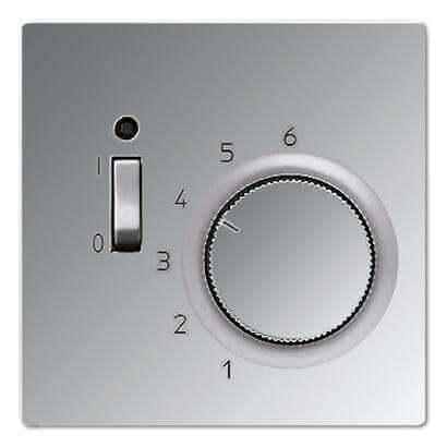 картинка Накладка термостата комнатного с выключателем Jung LS 990 блестящий хром GCRTR231PL от магазина pro-decor.kz