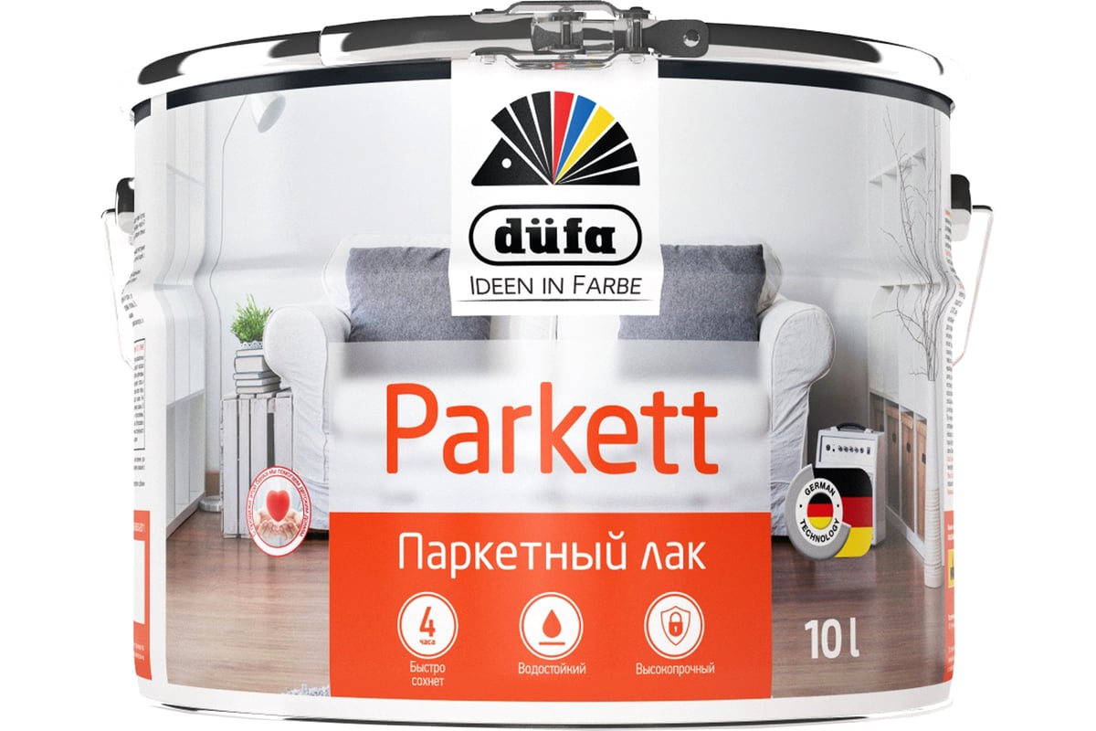 Купить Dufa Лак PARKETT паркетный полуматовый 10л Dufa Лак PARKETT паркетный полуматовый 10л