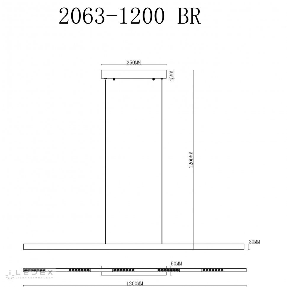 картинка Светильник подвесной iLedex Vision iLedex 2063-1200 BR от магазина pro-decor.kz