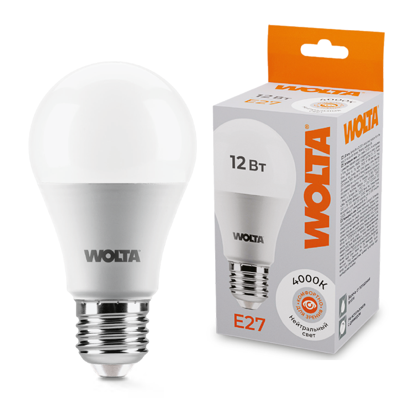картинка Лампа LED WOLTA 25S60BL12E27 4000K от магазина pro-decor.kz