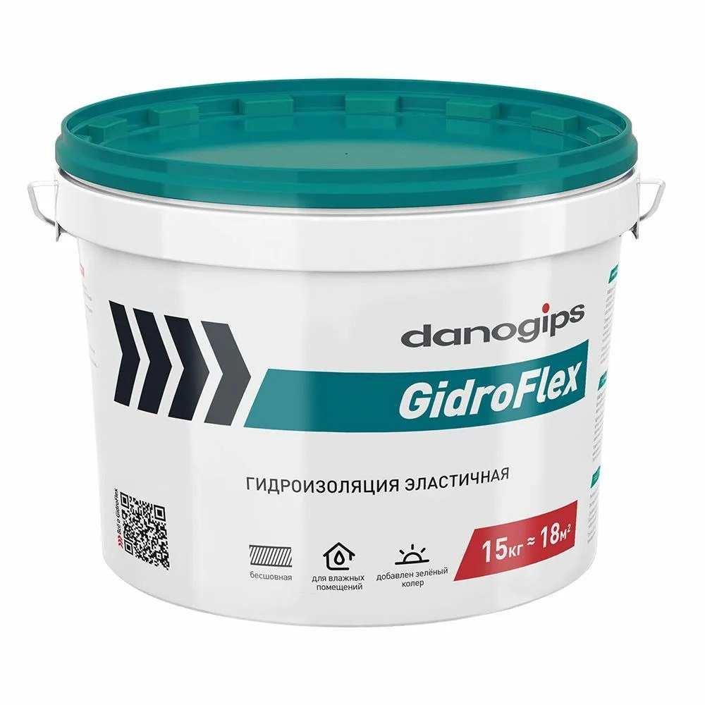 Купить Гидроизоляция Danogips GIDROFLEX (15 кг) эластичная Гидроизоляция Danogips GIDROFLEX (15 кг) эластичная