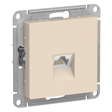 картинка ATLASDESIGN РОЗЕТКА компьютерная RJ45, кат. 5Е, механизм, БЕЖЕВЫЙ от магазина pro-decor.kz