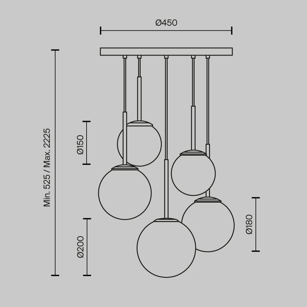 картинка Подвесной светильник Maytoni MOD321PL-05B от магазина pro-decor.kz