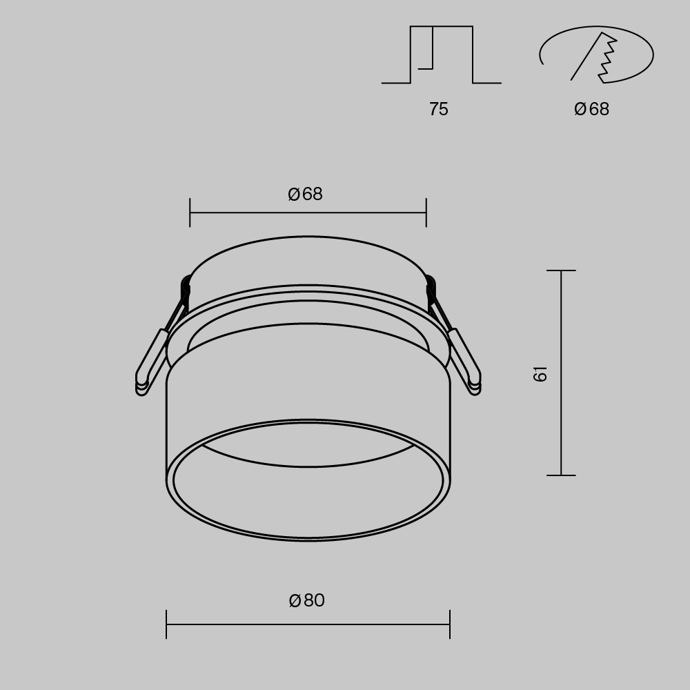 картинка Встраиваемый светильник Technical DL062-GU10-B от магазина pro-decor.kz
