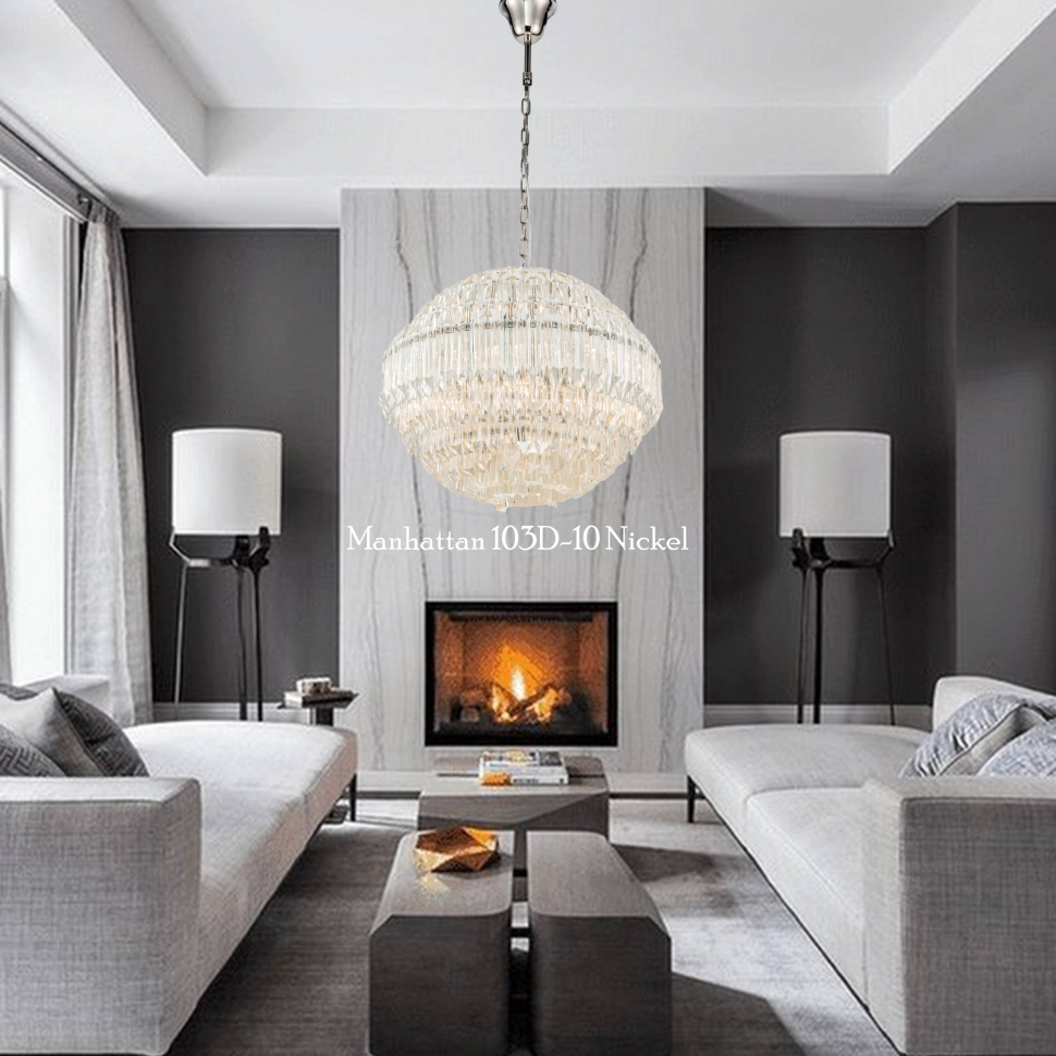 картинка Подвесная люстра iLamp Manhattan 103D-10 Nickel от магазина pro-decor.kz
