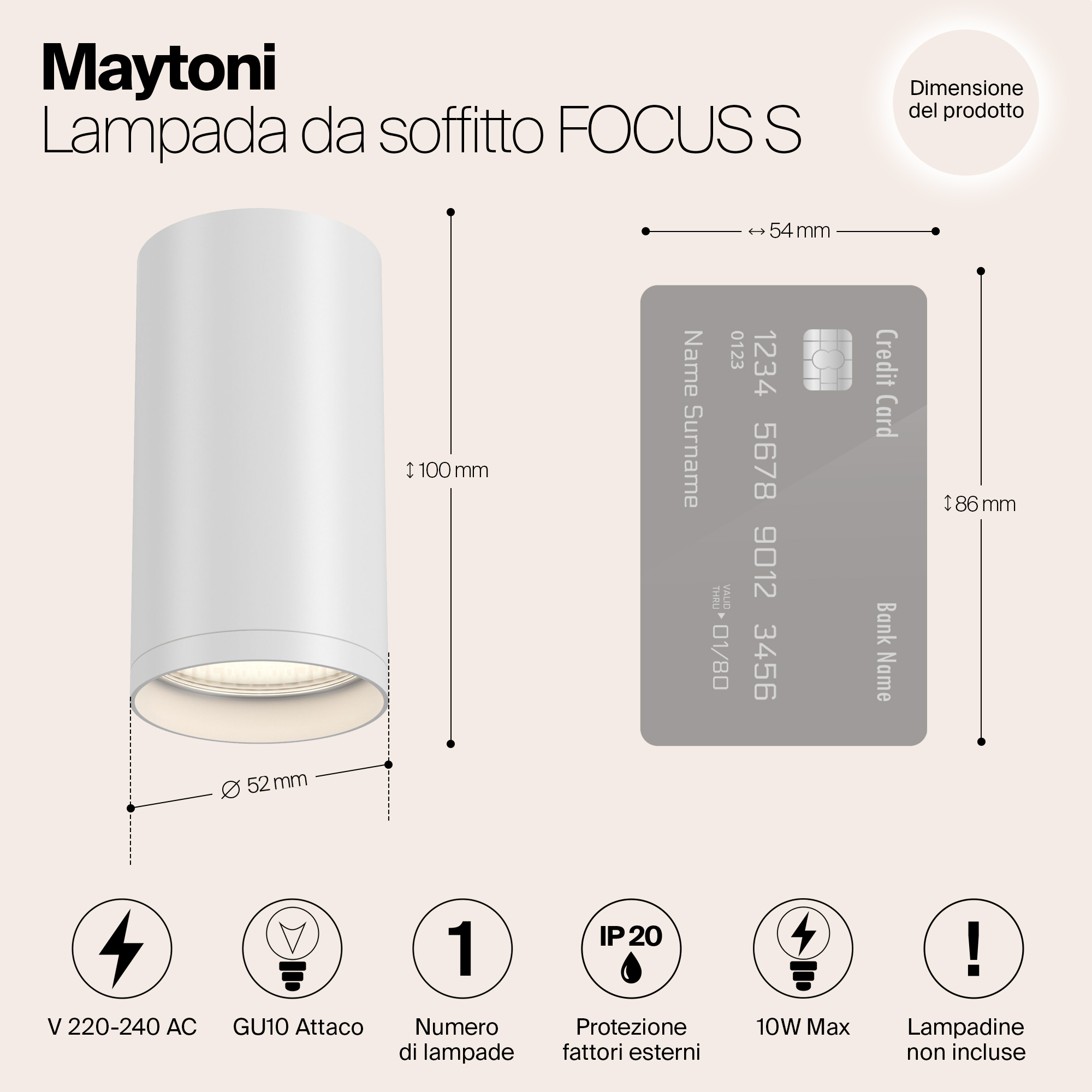 картинка Потолочный светильник Maytoni Focus S C052CL-01W от магазина pro-decor.kz