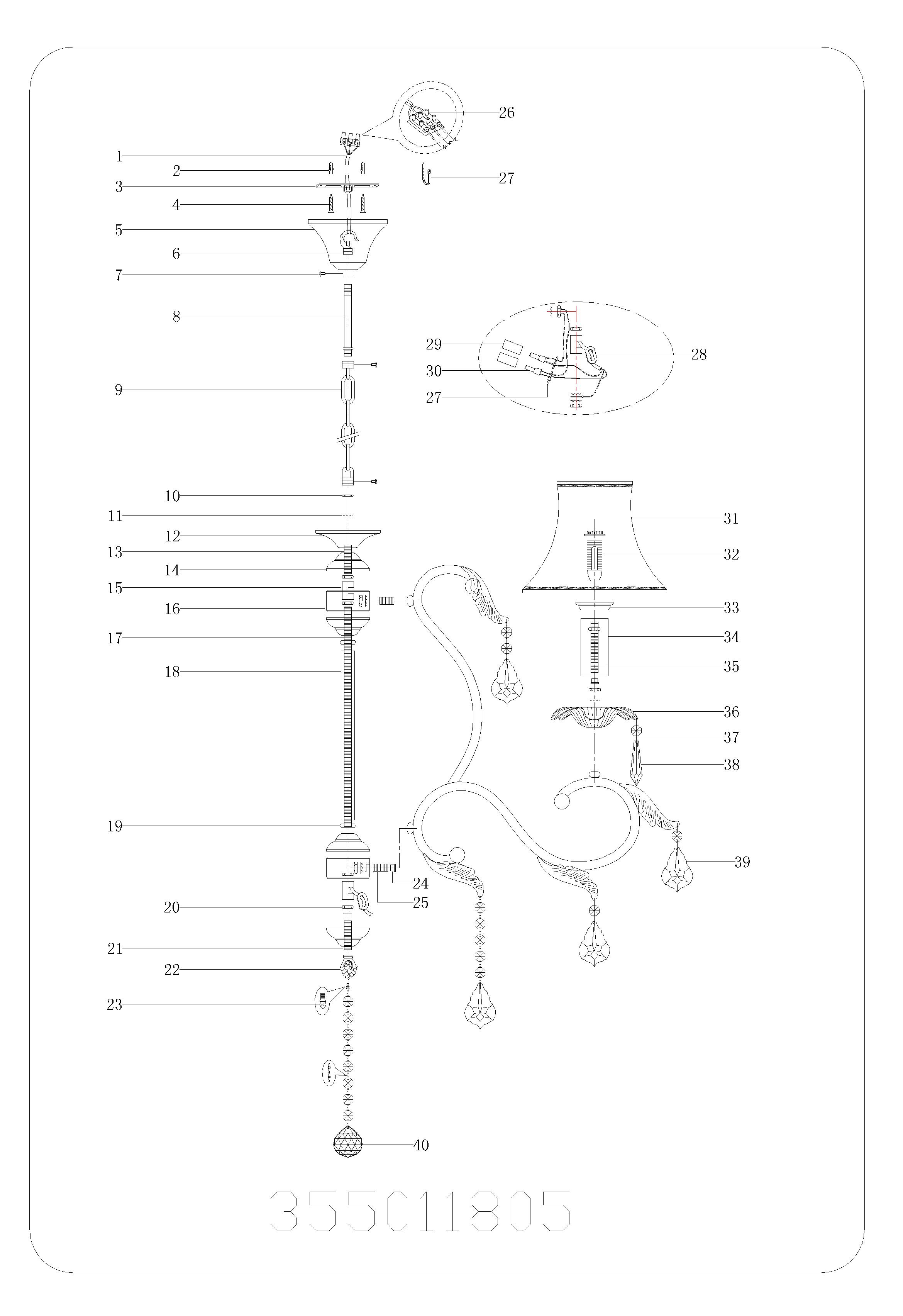картинка Подвесная люстра Chiaro София 355011805 от магазина pro-decor.kz