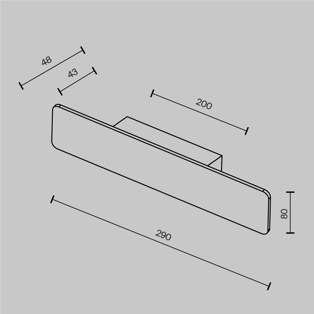 картинка Настенный светильник (бра) Technical C80WL-10W3K-B Stela от магазина pro-decor.kz