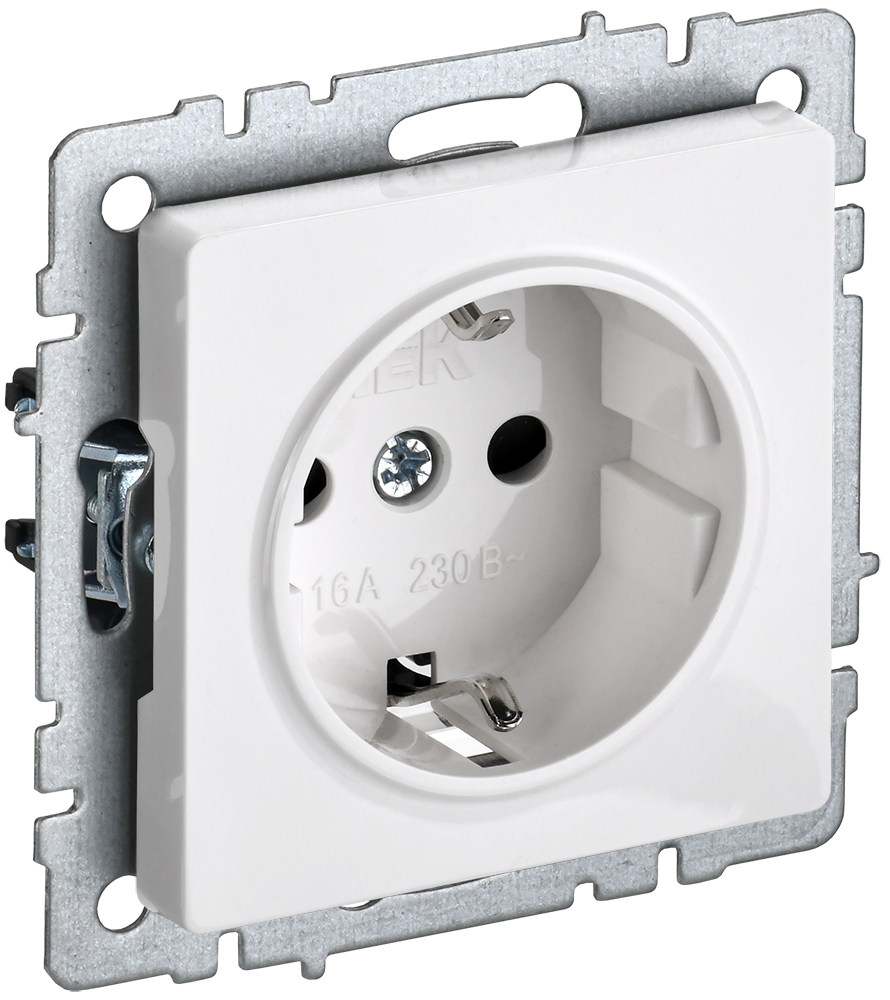 картинка BRITE Роз. с з/к без з/ш 16А РС11-1-0-БрБ бел. IEK от магазина pro-decor.kz