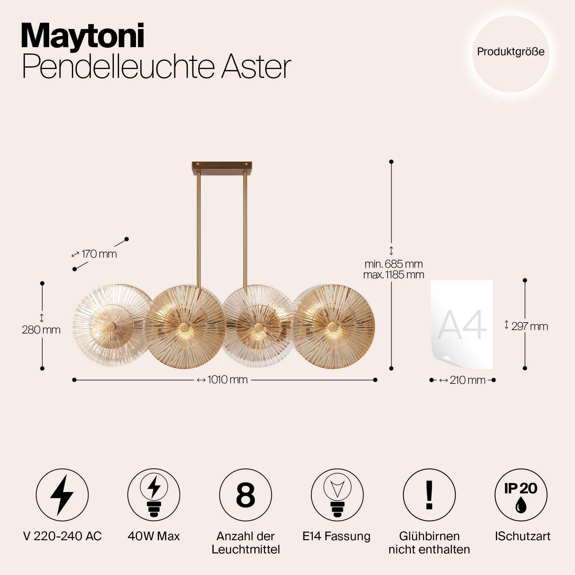 картинка Подвесной светильник Maytoni MOD007PL-08G1 магазин pro-decor.kz являющийся официальным дистрибьютором в Казахстане картинка Подвесной светильник Maytoni MOD007PL-08G1 от магазина pro-decor.kz