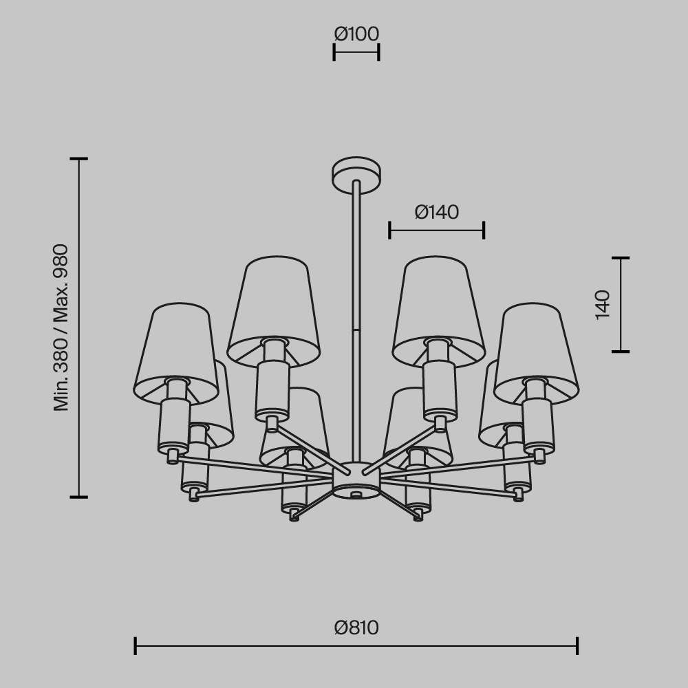 картинка Подвесной светильник Maytoni MOD483PL-08BS Lira от магазина pro-decor.kz