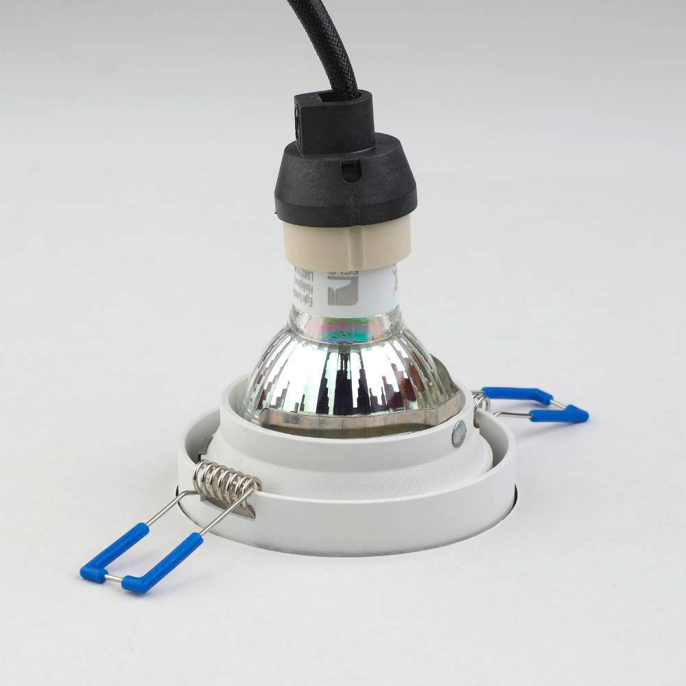 картинка 900454 Встраиваемый светильник CAROSSO, 35W (GU10), L93, B93, H25, алюминий, белый - пластик, белый, для использования с лампами накаливания от магазина pro-decor.kz