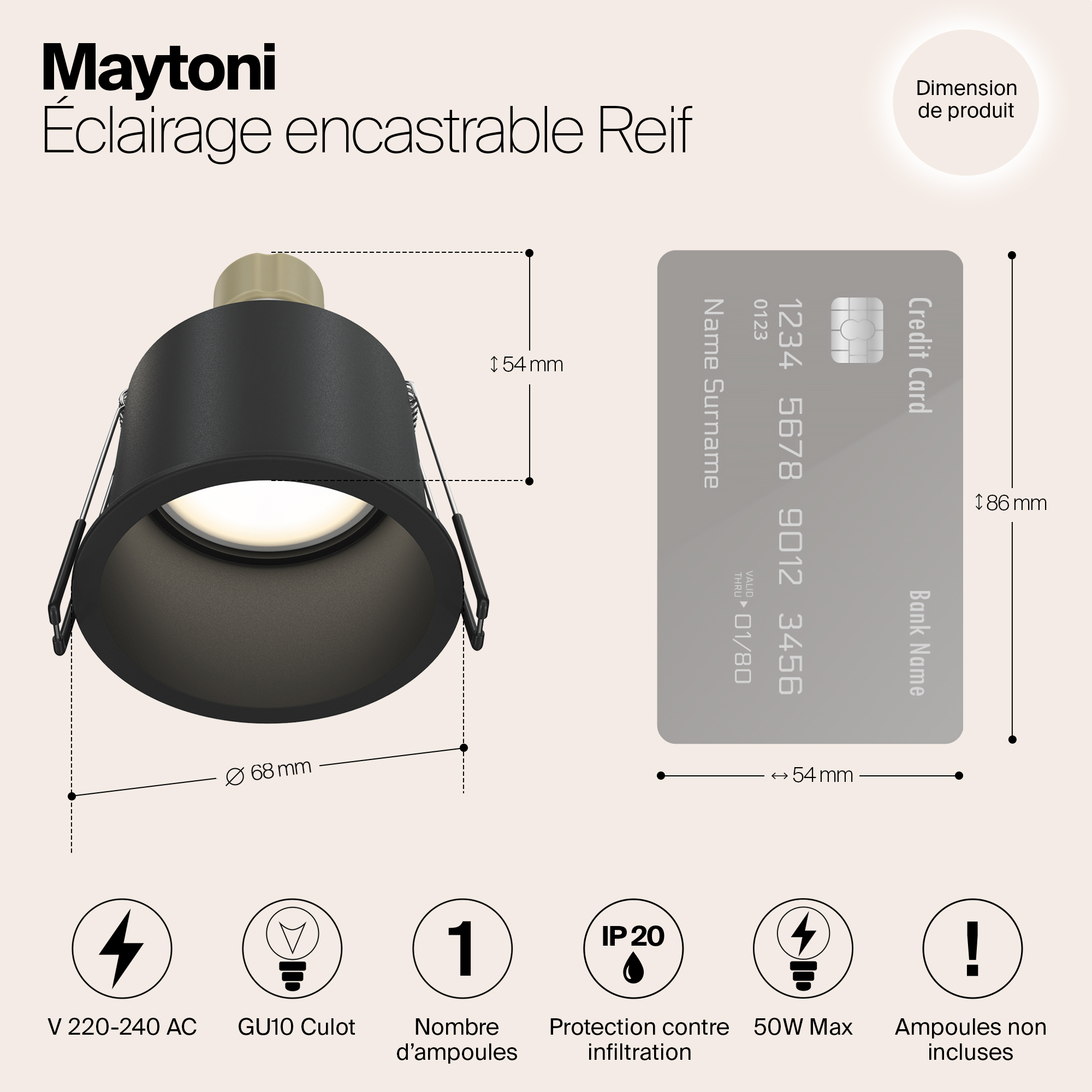 картинка Встраиваемый светильник Maytoni Reif DL049-01B магазин pro-decor.kz являющийся официальным дистрибьютором в Казахстане картинка Встраиваемый светильник Maytoni Reif DL049-01B от магазина pro-decor.kz