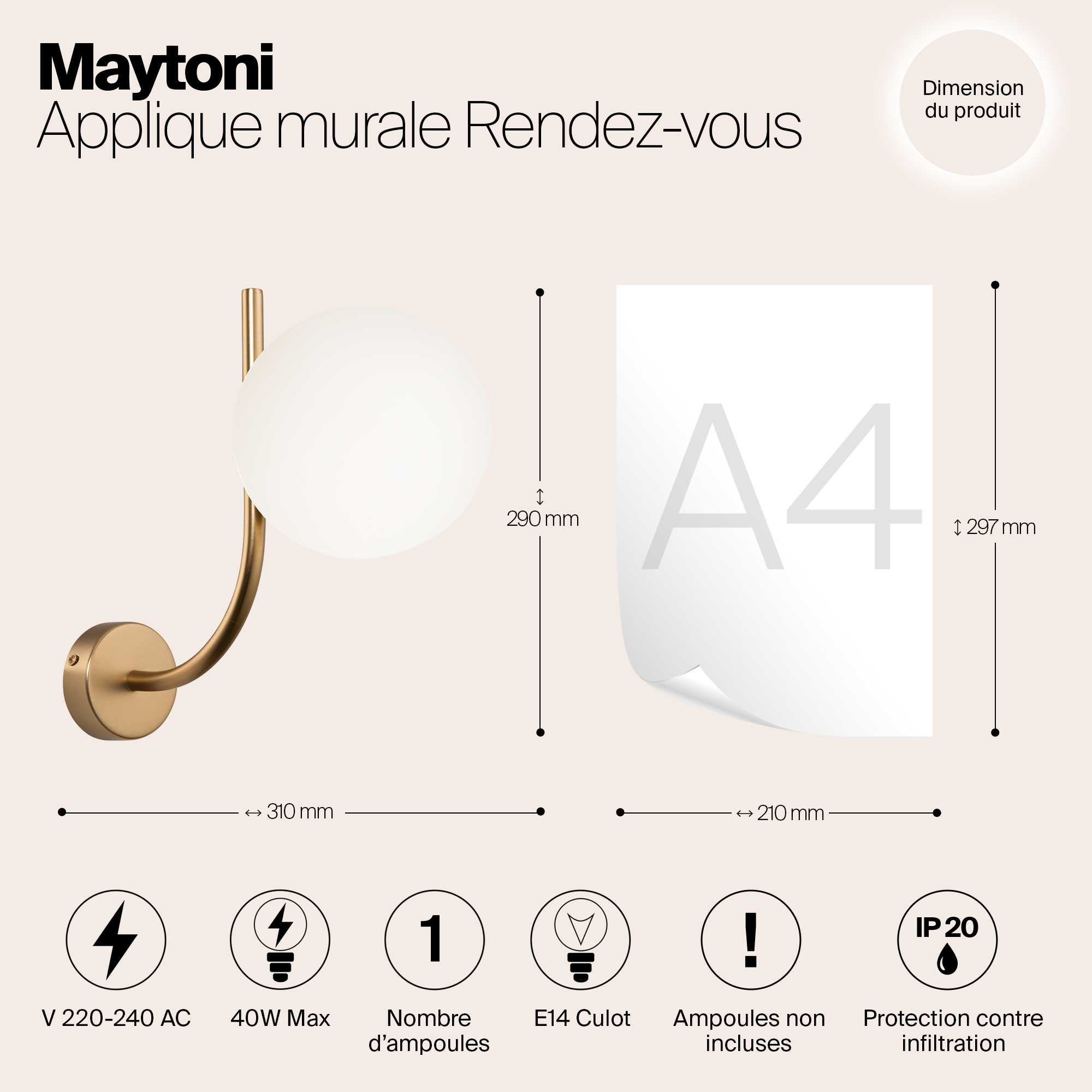картинка Бра Maytoni MOD109WL-01BS от магазина pro-decor.kz