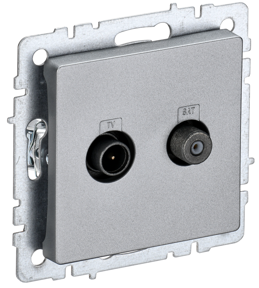 картинка BRITE Роз. двойная TV+SAT РТВ/РСп12-БрА алюм. IEK от магазина pro-decor.kz