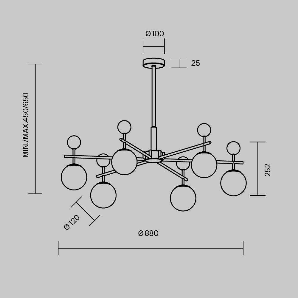 картинка Подвесной светильник Maytoni MOD436PL-07BS от магазина pro-decor.kz