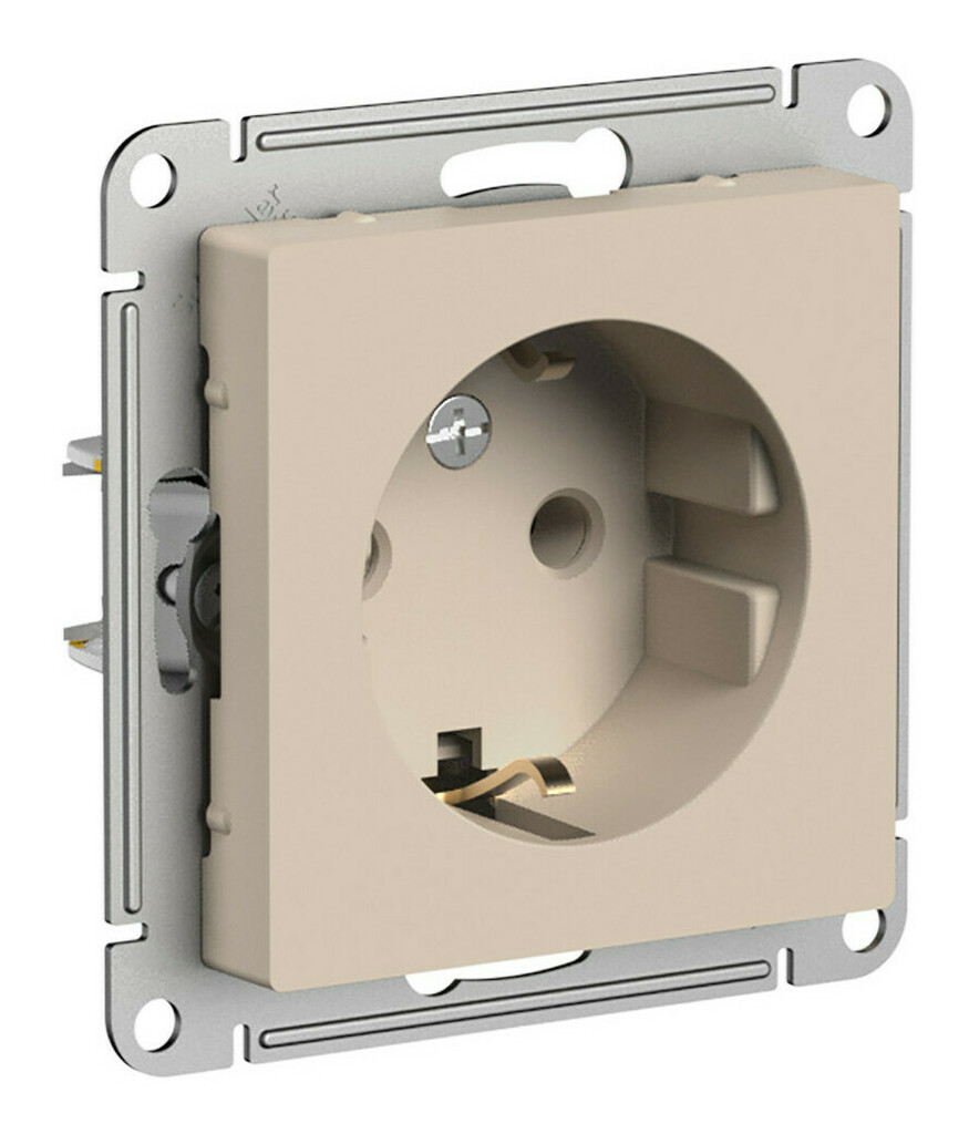 картинка Розетка AtlasDesign 16А с заземл. механизм песочн. SE ATN001243 от магазина pro-decor.kz