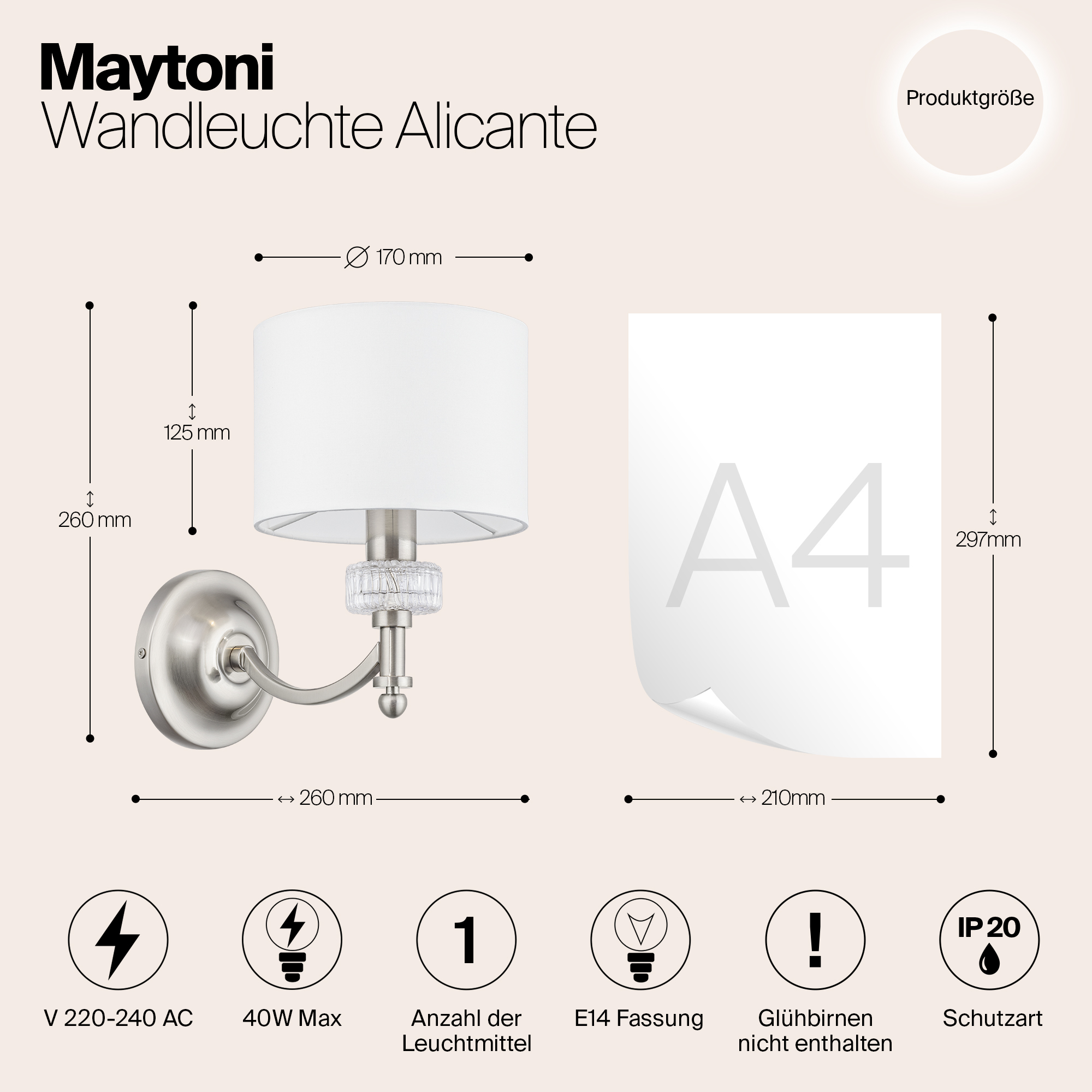картинка Бра Maytoni Alicante MOD014WL-01N магазин pro-decor.kz являющийся официальным дистрибьютором в Казахстане картинка Бра Maytoni Alicante MOD014WL-01N от магазина pro-decor.kz