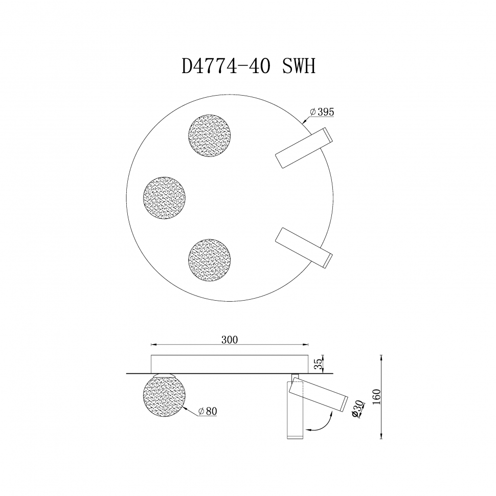 картинка Светильник потолочный iLedex Telescope iLedex D4774-40 SWH от магазина pro-decor.kz
