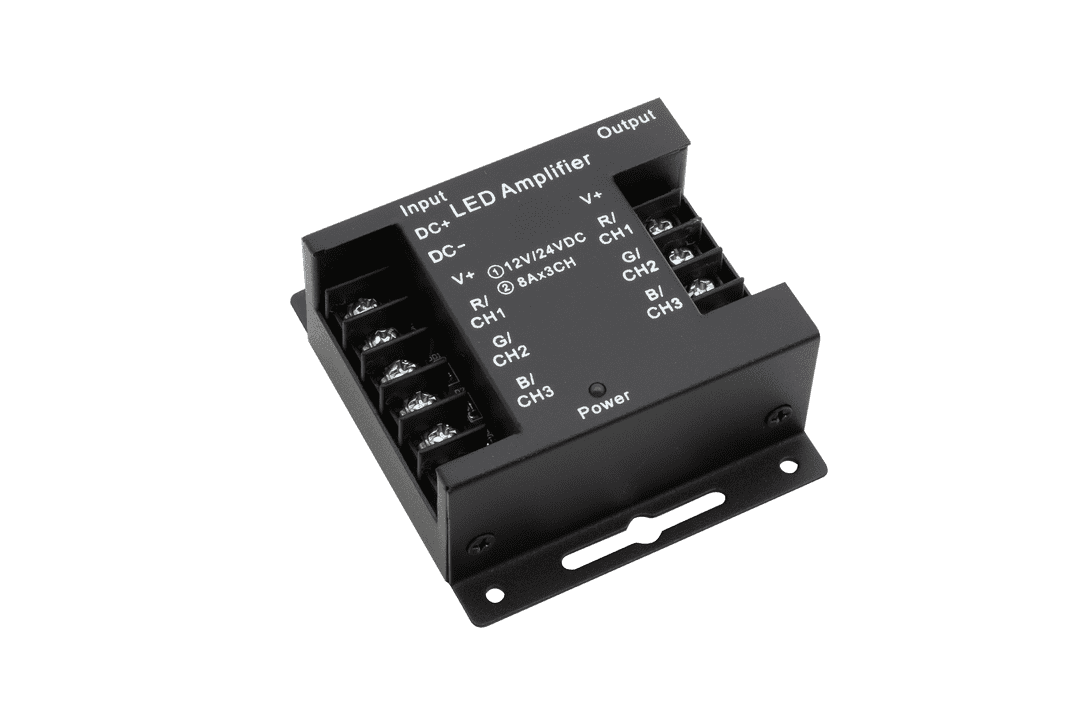картинка Усилитель RGB,24А,черн., AMP-RGB-24A-Bl магазин pro-decor.kz являющийся официальным дистрибьютором в Казахстане картинка Усилитель RGB,24А,черн., AMP-RGB-24A-Bl от магазина pro-decor.kz