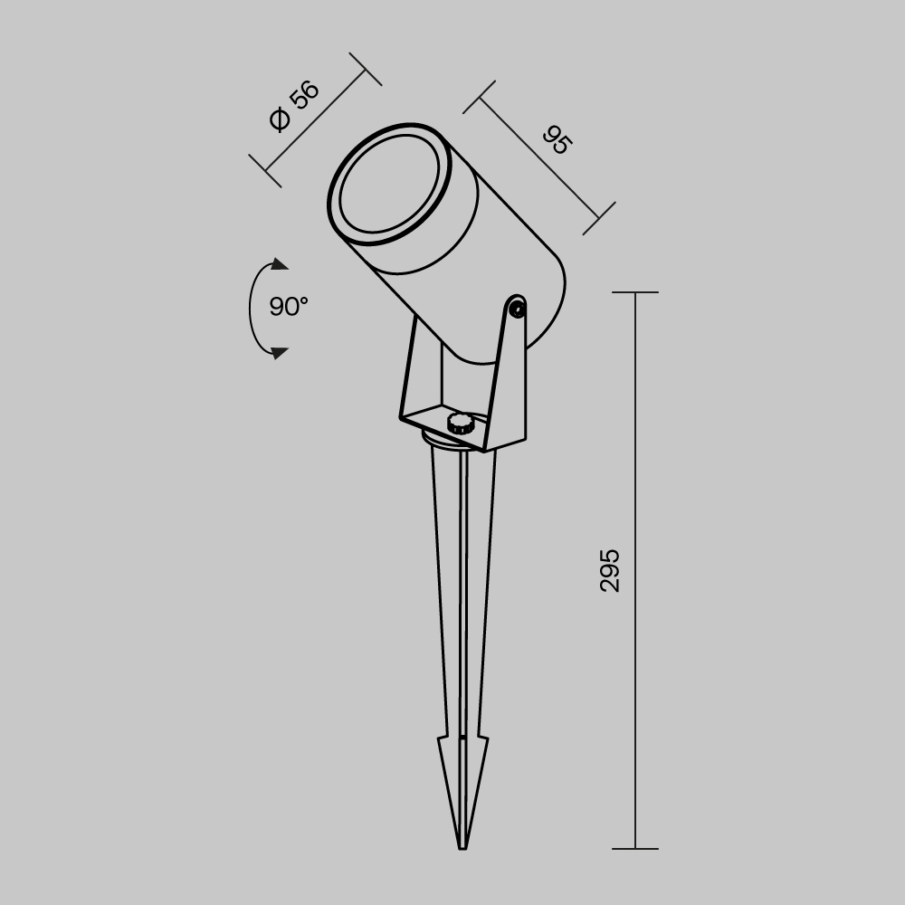 картинка Ландшафтный светильник Maytoni Scope O025FL-01B от магазина pro-decor.kz