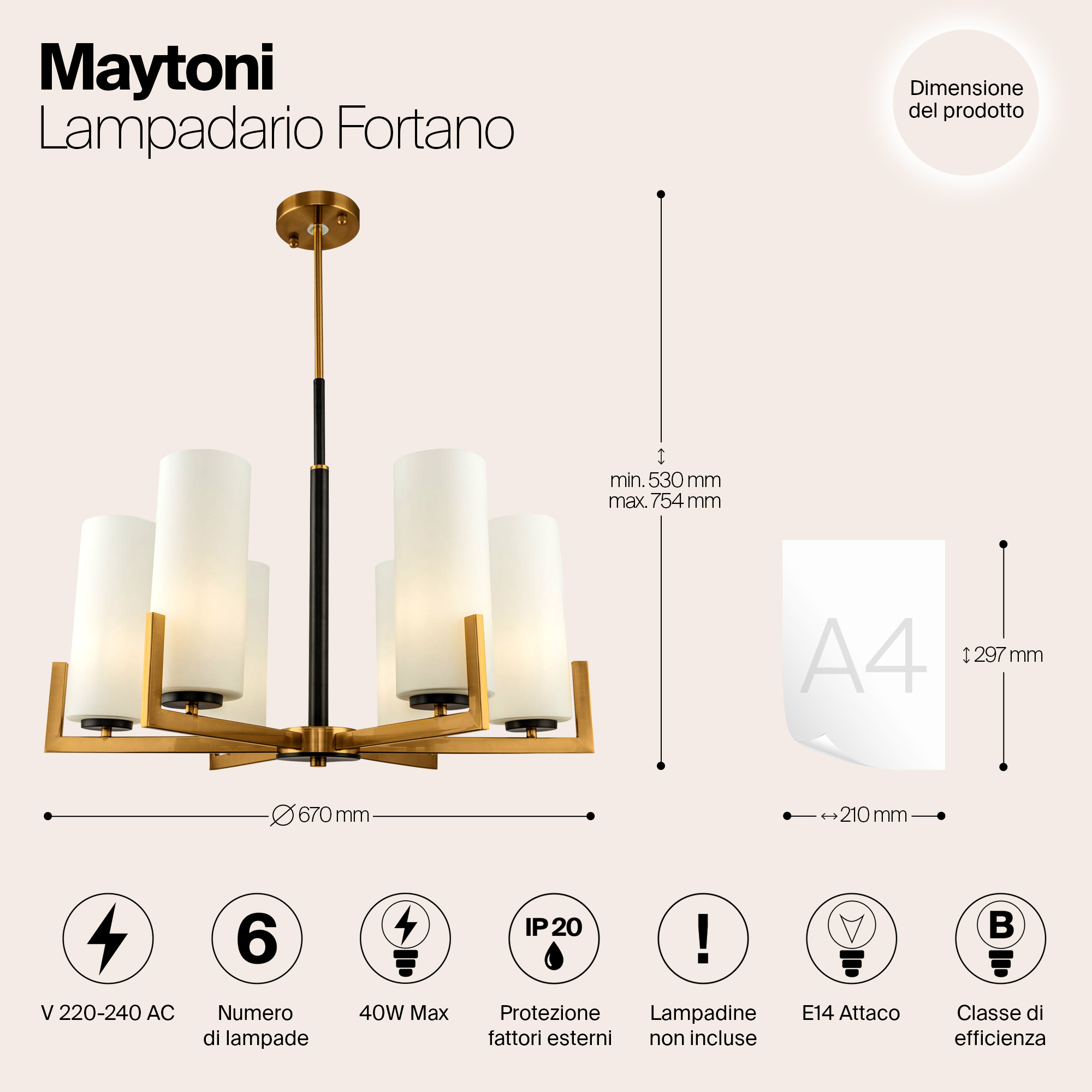картинка Подвесная люстра Maytoni Fortano MOD089PL-06BS от магазина pro-decor.kz