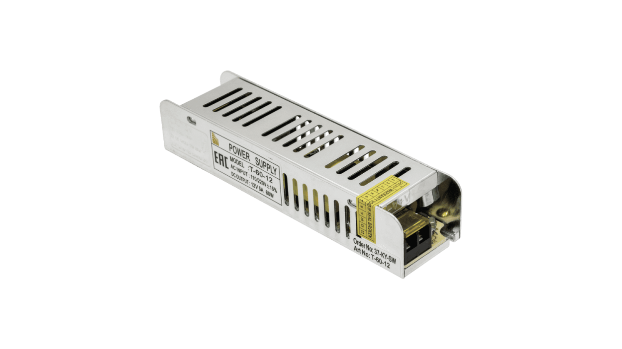 картинка Блок питания компактный /узкий/, 60 W, 12V от магазина pro-decor.kz