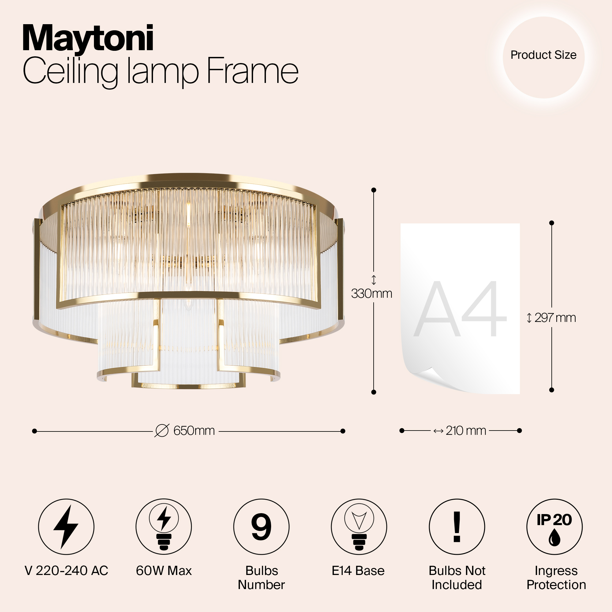 картинка Люстра Maytoni MOD174CL-09G от магазина pro-decor.kz