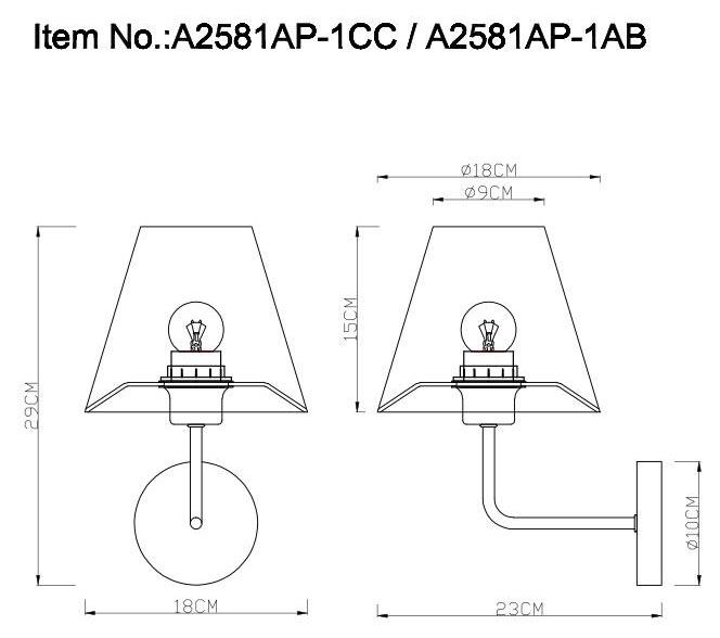 картинка Бра Arte Lamp Elba A2581AP-1AB от магазина pro-decor.kz