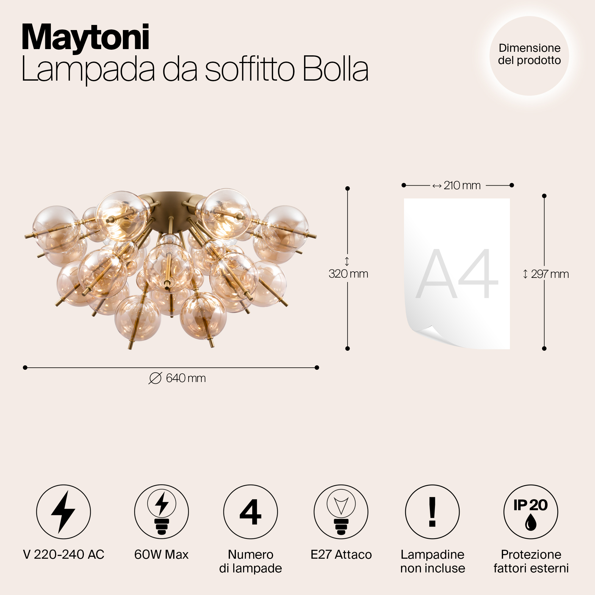 картинка Потолочный светильник Maytoni MOD133CL-04BS от магазина pro-decor.kz