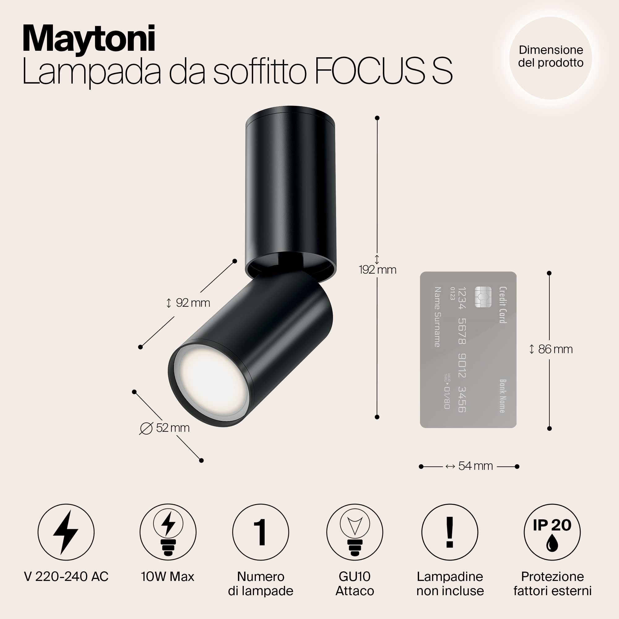 картинка Спот Maytoni Focus S C051CL-01B от магазина pro-decor.kz