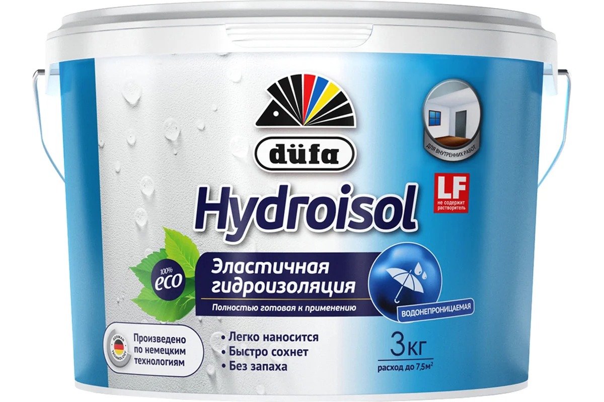 Купить Dufa Гидроизоляция HYDROISOL эластичная 3кг Dufa Гидроизоляция HYDROISOL эластичная 3кг