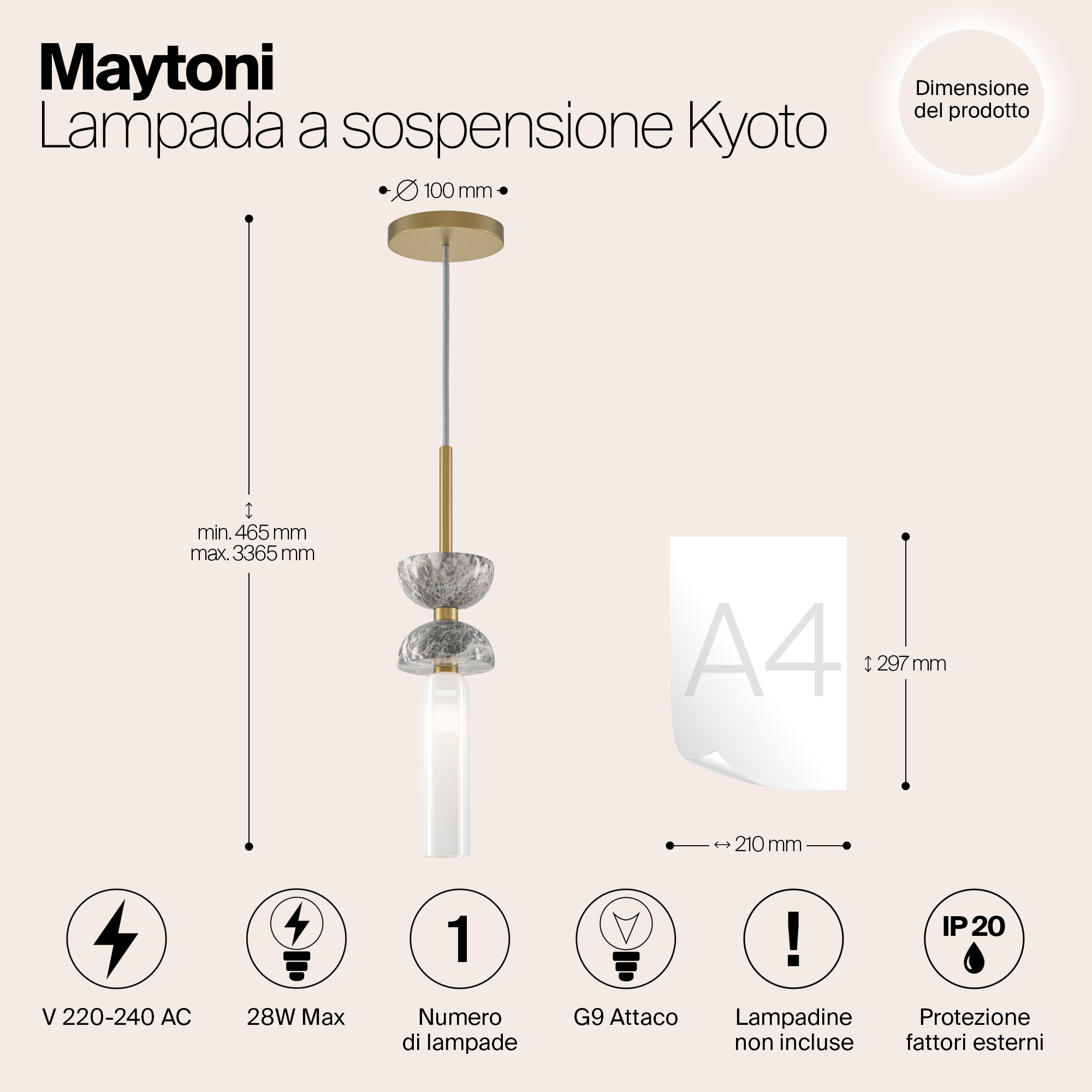 картинка Подвесной светильник Maytoni MOD178PL-01GR от магазина pro-decor.kz