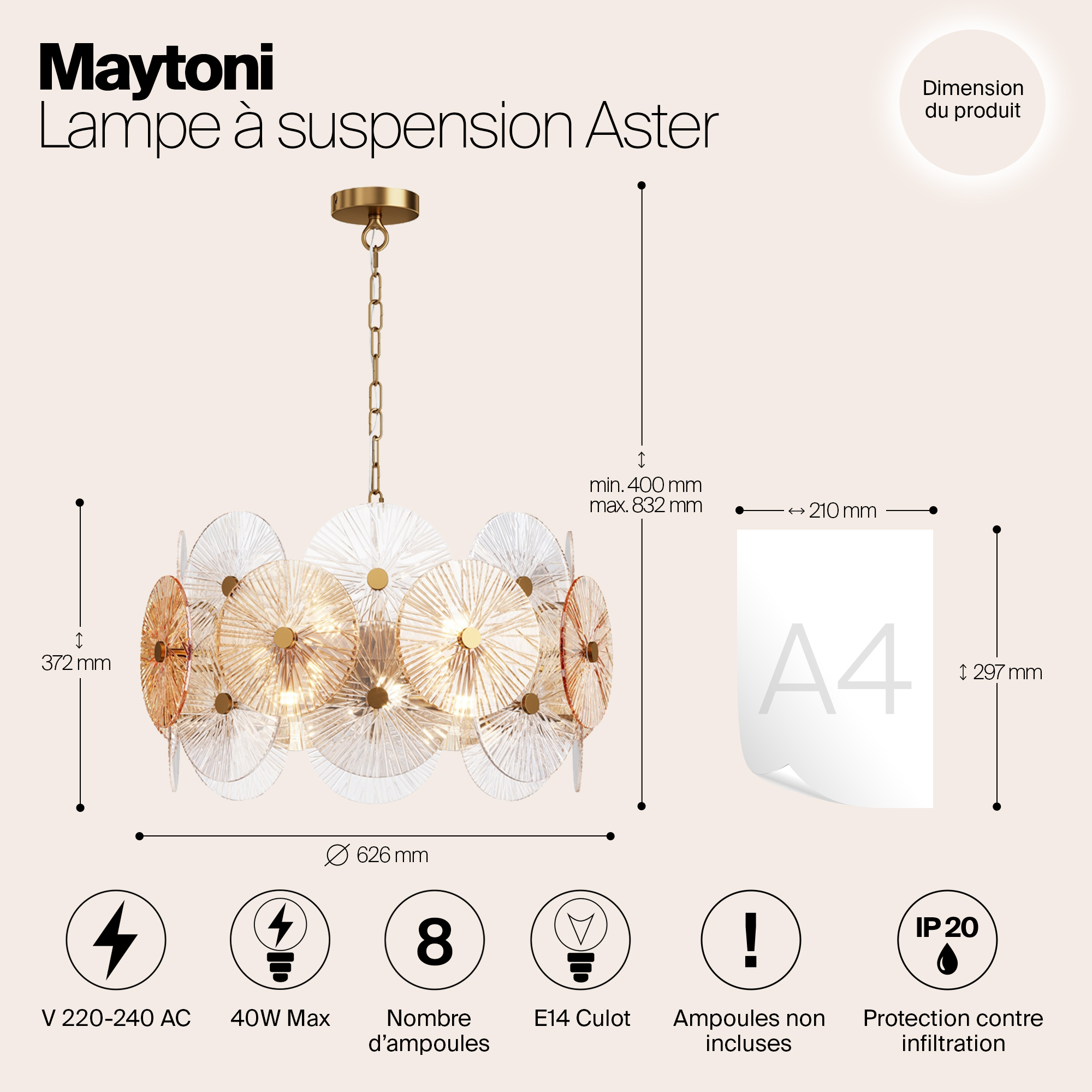картинка Подвесной светильник Maytoni MOD007PL-08G магазин pro-decor.kz являющийся официальным дистрибьютором в Казахстане картинка Подвесной светильник Maytoni MOD007PL-08G от магазина pro-decor.kz