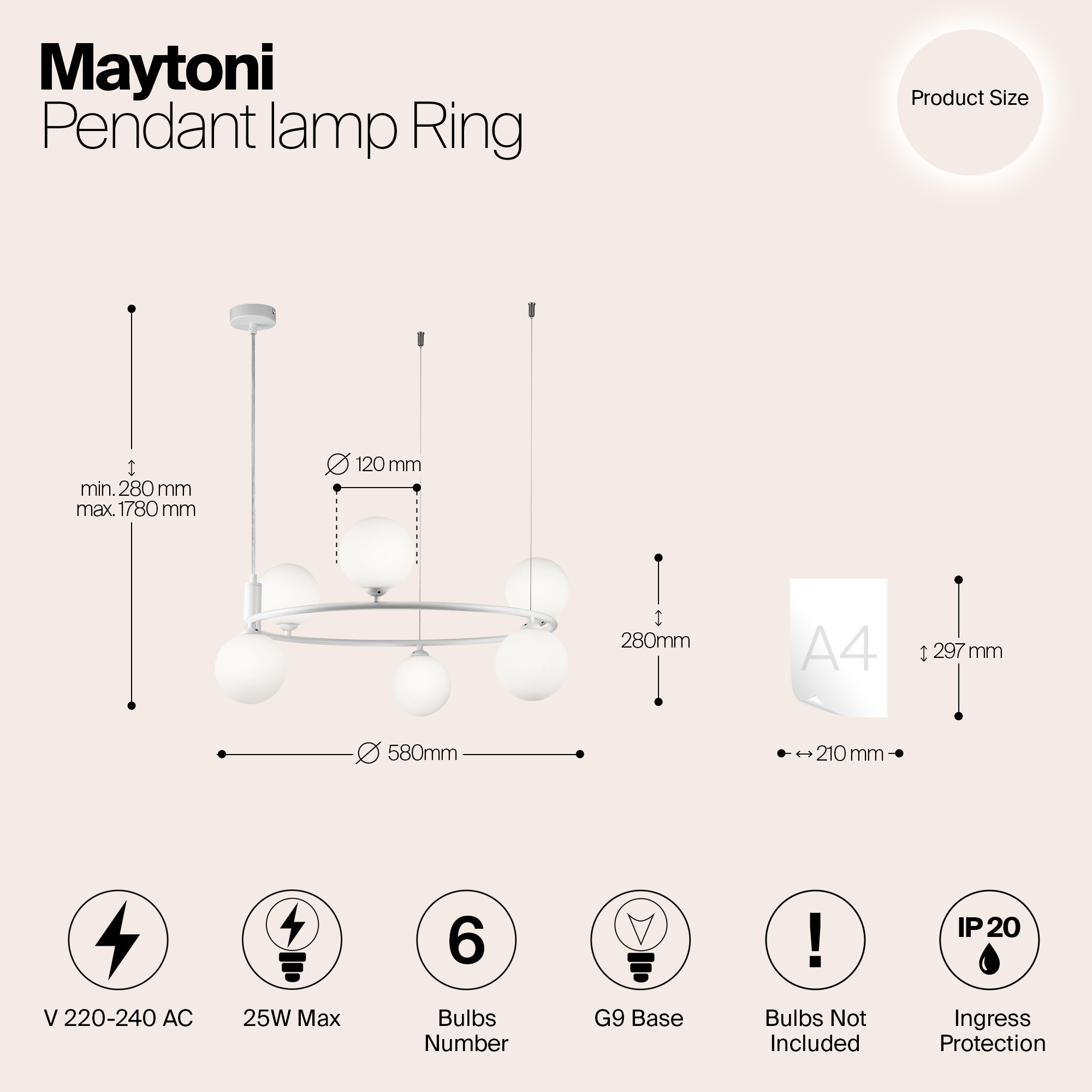 картинка Подвесная люстра Maytoni Ring MOD013PL-06W магазин pro-decor.kz являющийся официальным дистрибьютором в Казахстане картинка Подвесная люстра Maytoni Ring MOD013PL-06W от магазина pro-decor.kz
