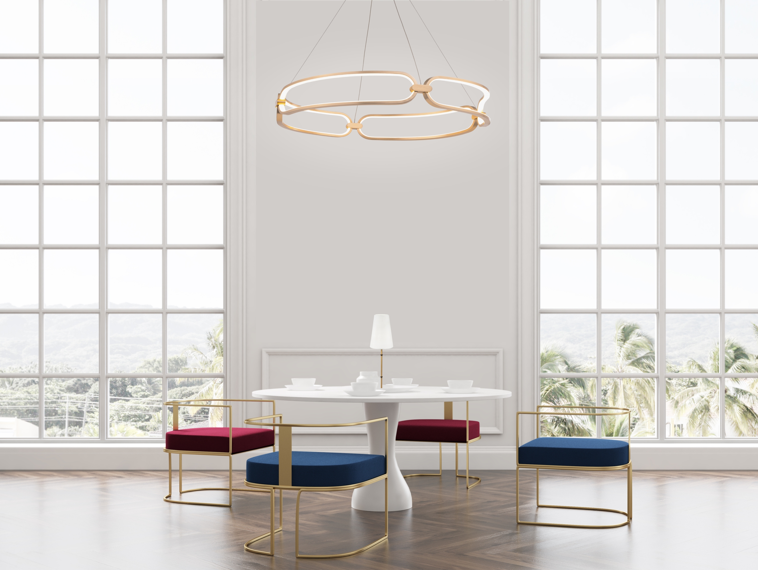 картинка Подвесной светодиодный светильник Maytoni Chain MOD017PL-L50MG от магазина pro-decor.kz