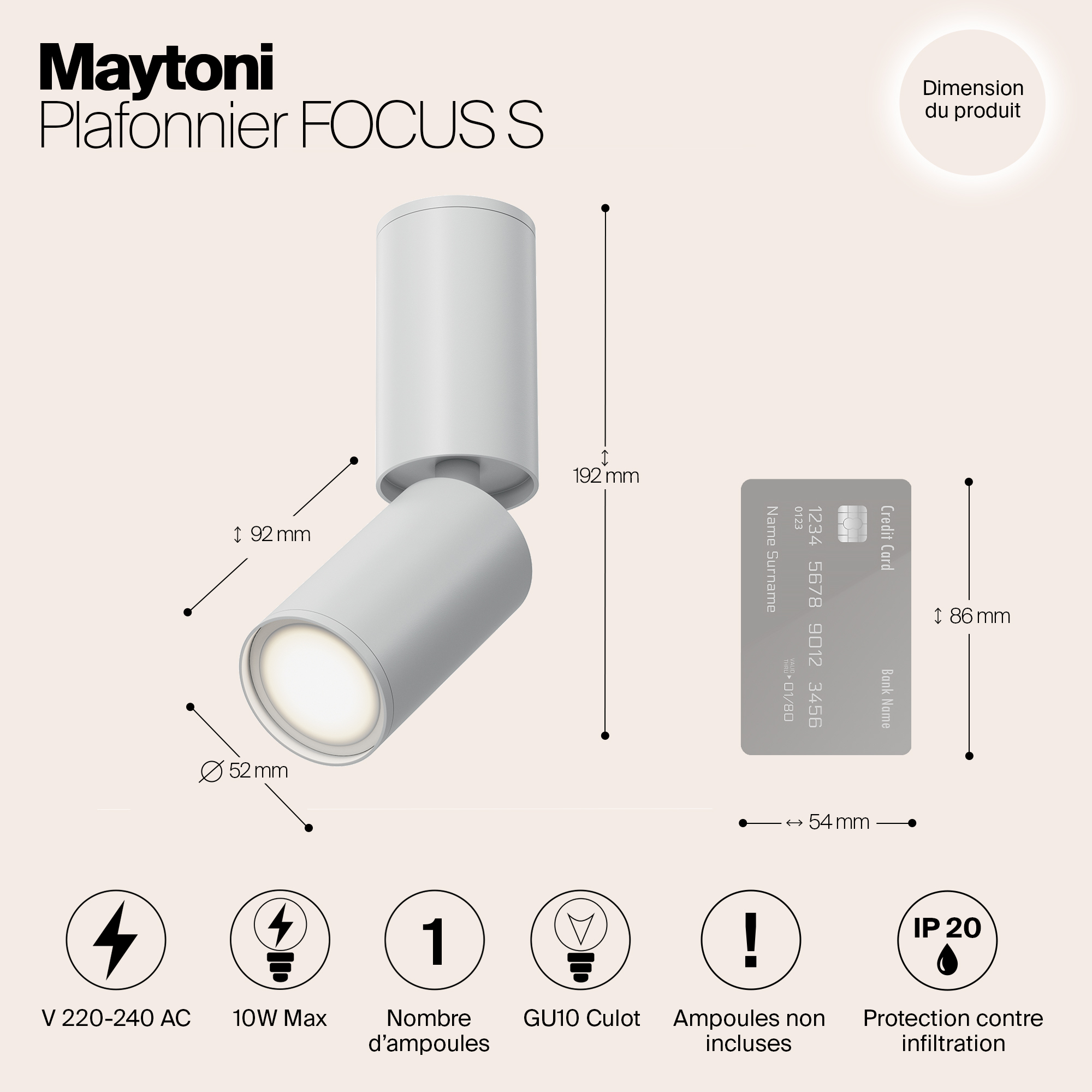 картинка Спот Maytoni Focus S C051CL-01W от магазина pro-decor.kz