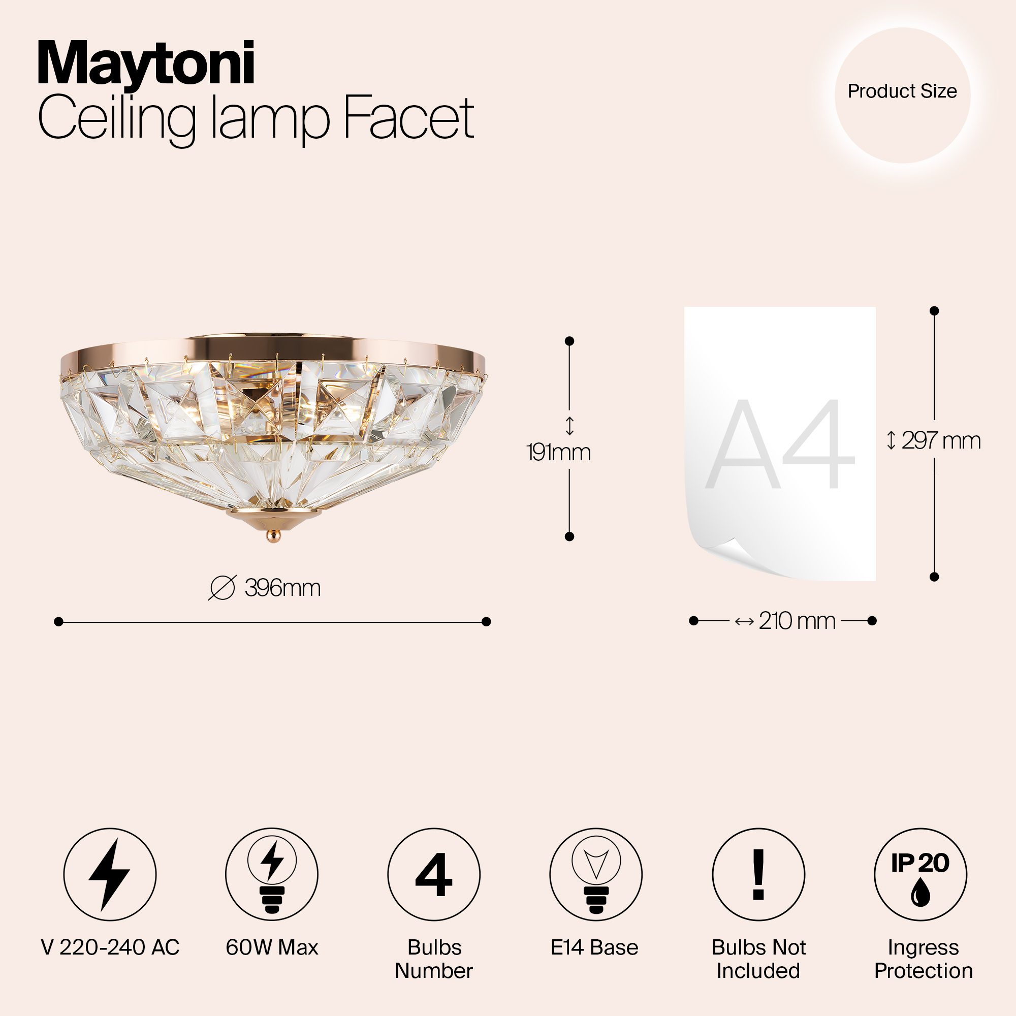картинка Потолочный светильник Maytoni MOD094CL-04G от магазина pro-decor.kz
