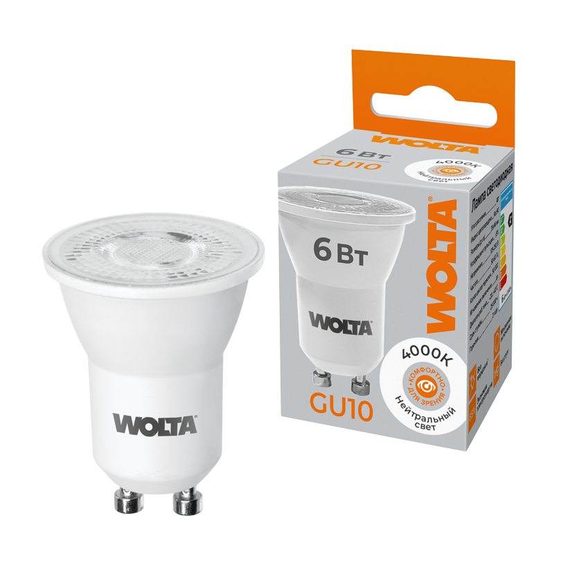 картинка Светодиодная лампа WOLTA WSTD-JCDR-MR11-6W4KGU10-L от магазина pro-decor.kz