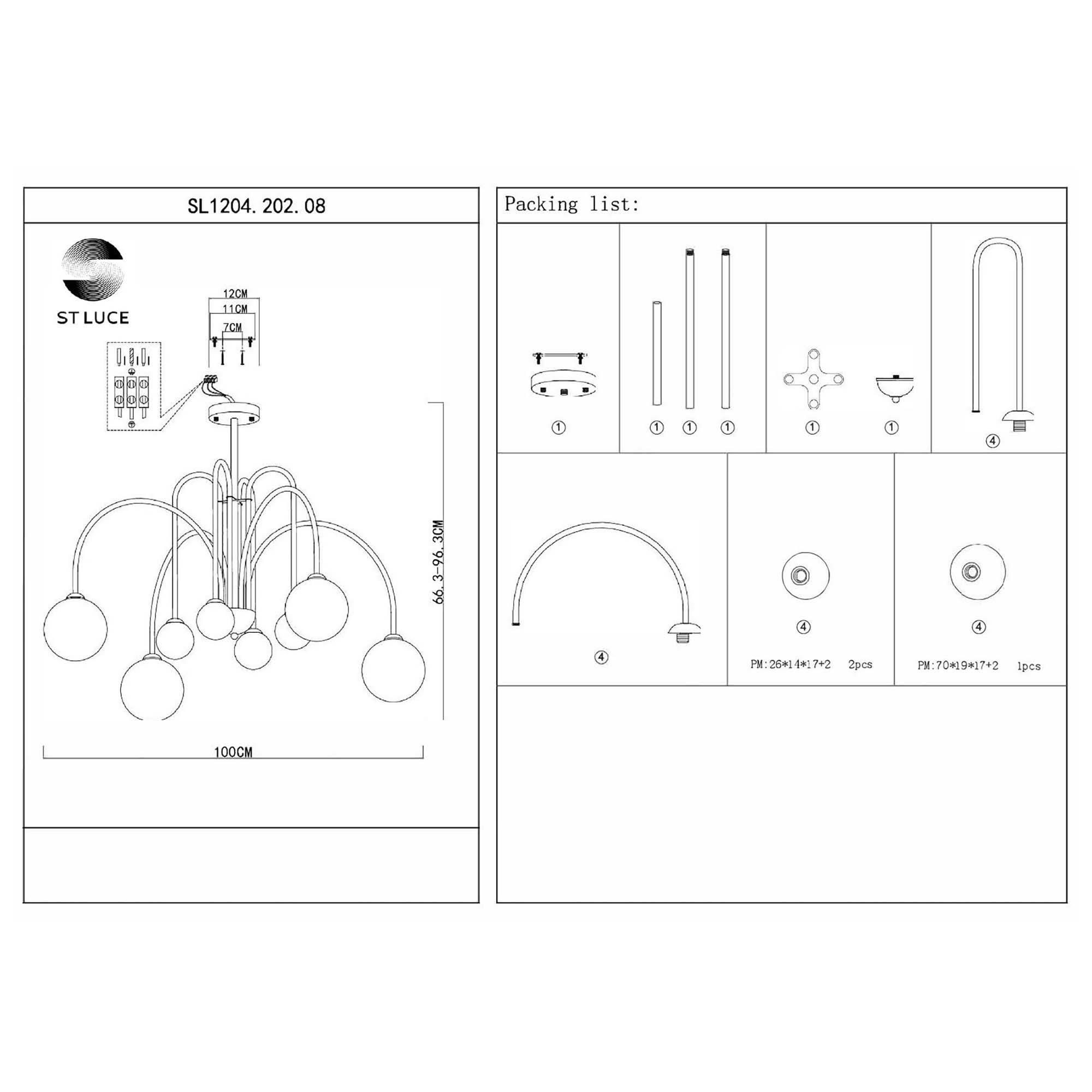 картинка Подвесная люстра ST Luce Jineto SL1204.202.08 от магазина pro-decor.kz
