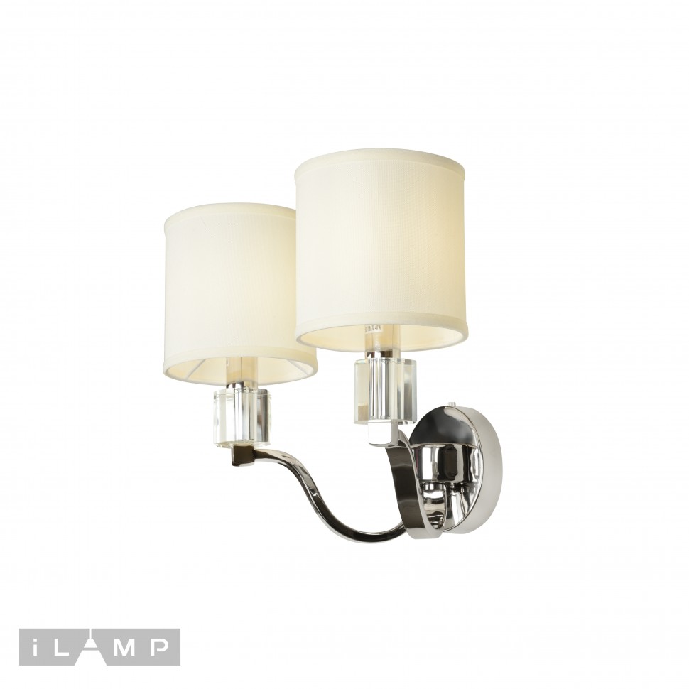 картинка Настенный светильник iLamp Miami W2337-2 Никель+беж от магазина pro-decor.kz