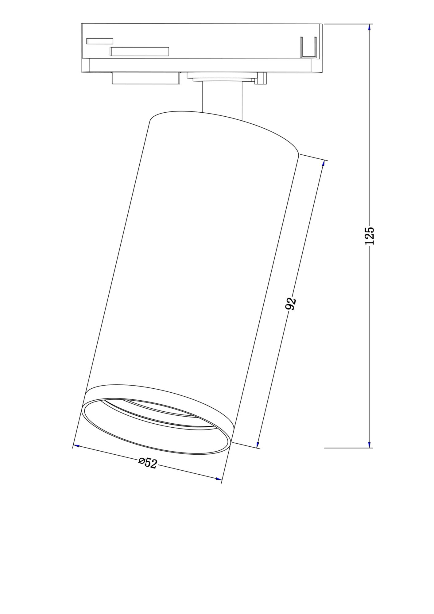 картинка Трековый светильник Technical TR020-1-GU10-B от магазина pro-decor.kz
