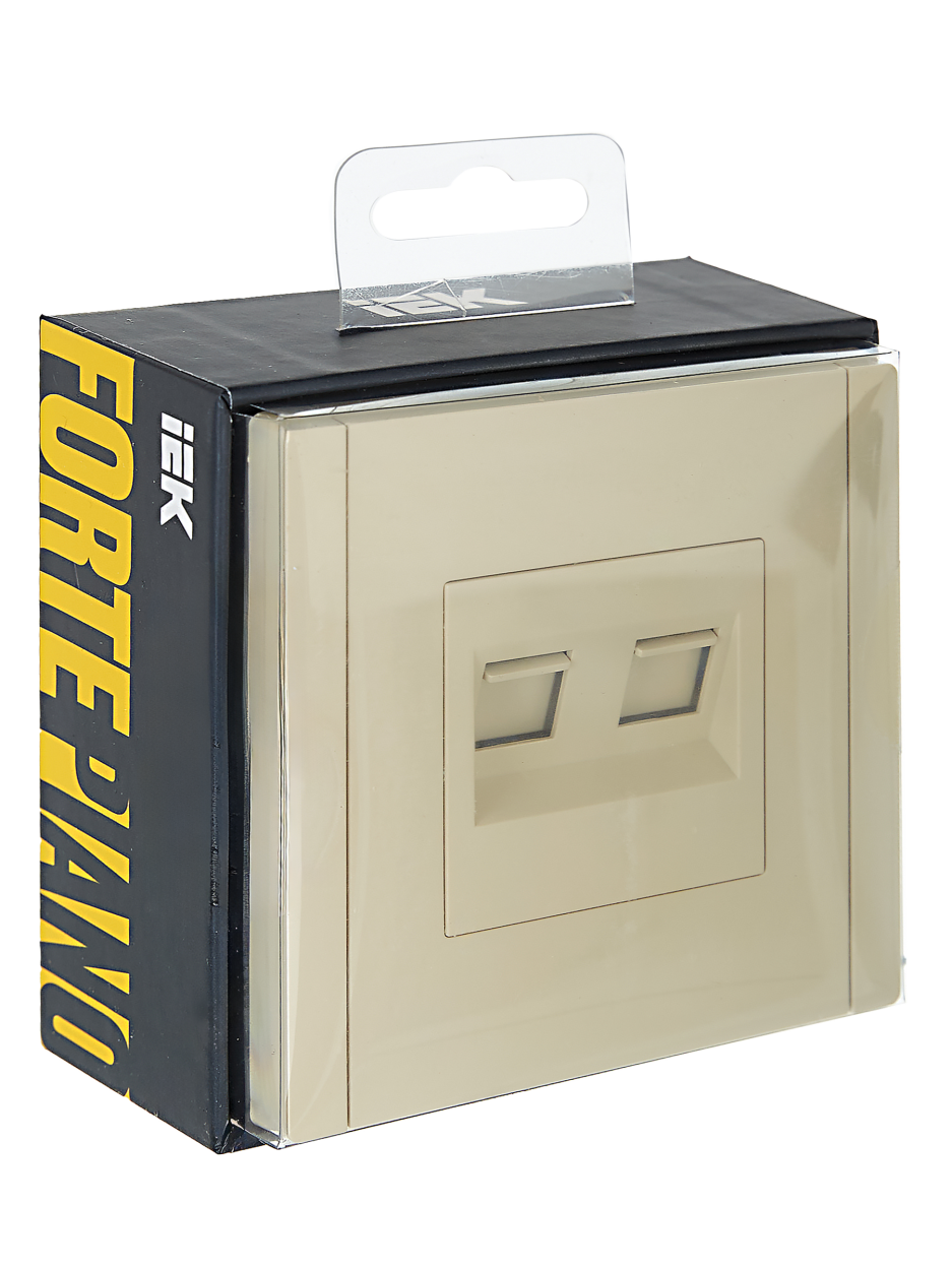 картинка FORTE&PIANO Роз. комп. 2-ая RJ45 кат.5E FP433 ван. IEK магазин pro-decor.kz являющийся официальным дистрибьютором в Казахстане картинка FORTE&PIANO Роз. комп. 2-ая RJ45 кат.5E FP433 ван. IEK от магазина pro-decor.kz