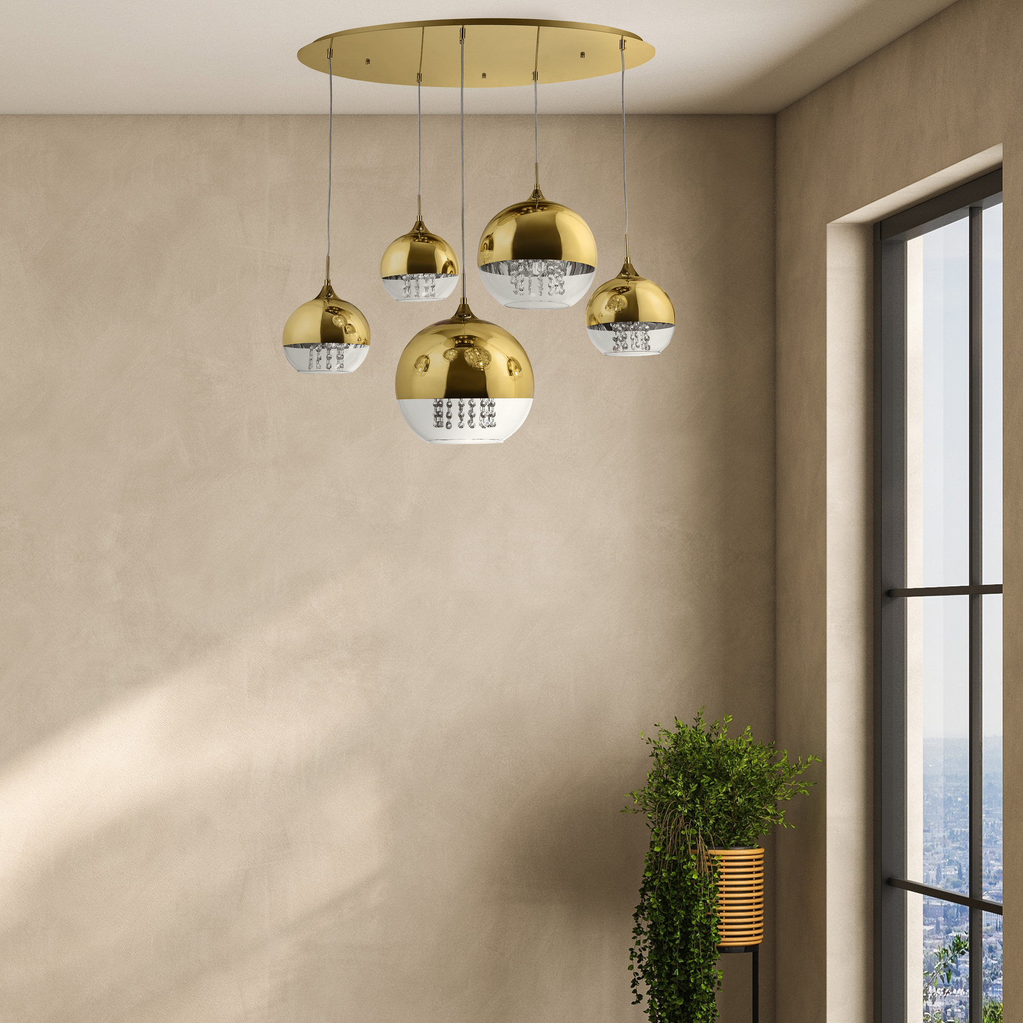 картинка Подвесная люстра Maytoni Fermi P140-PL-170-5-G магазин pro-decor.kz являющийся официальным дистрибьютором в Казахстане картинка Подвесная люстра Maytoni Fermi P140-PL-170-5-G от магазина pro-decor.kz