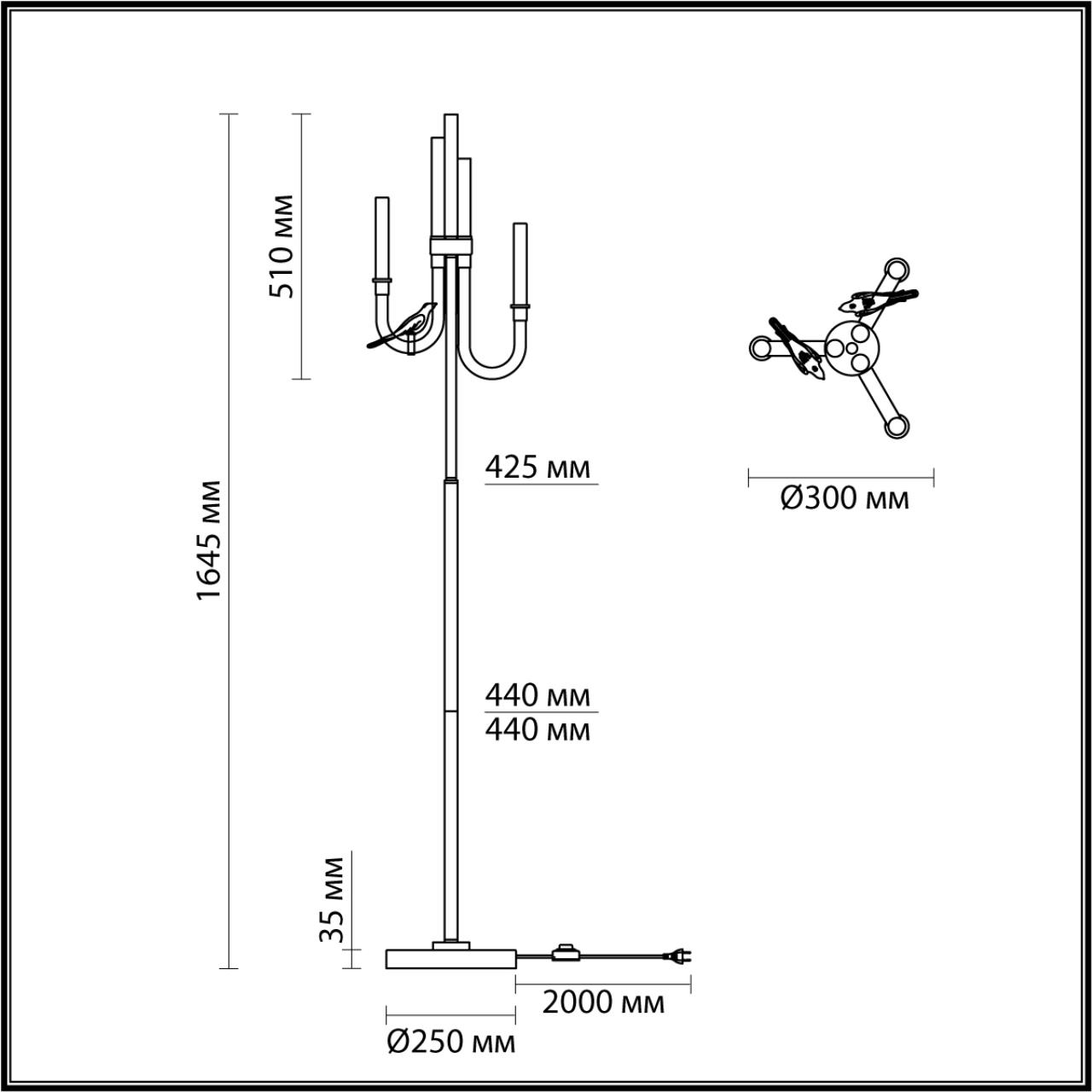 картинка 5431/12FL Odeon Light Торшер LARK от магазина pro-decor.kz