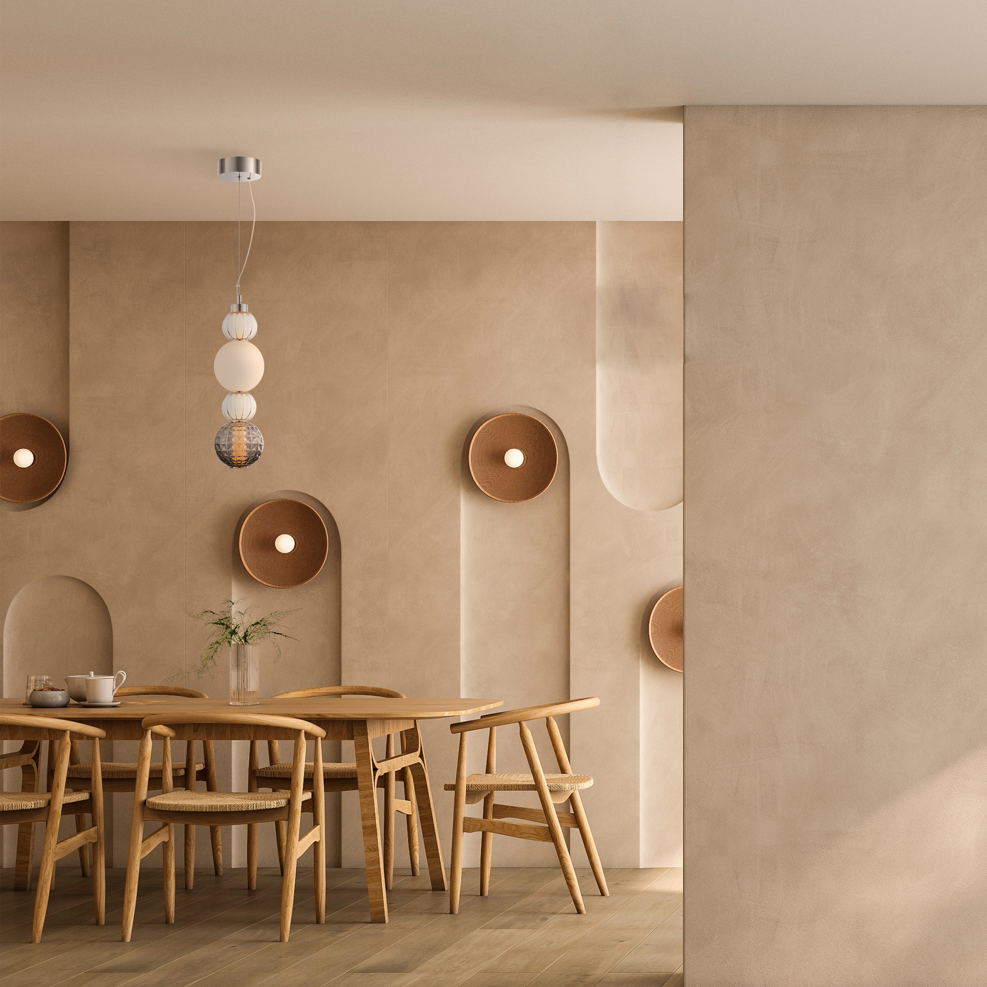 картинка Подвесной светодиодный светильник Maytoni Collar P069PL-L17CH3K от магазина pro-decor.kz