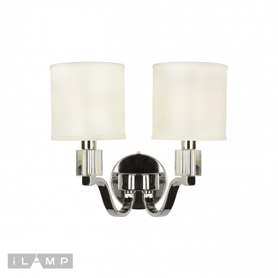 картинка Настенный светильник iLamp Miami W2337-2 Никель+беж от магазина pro-decor.kz