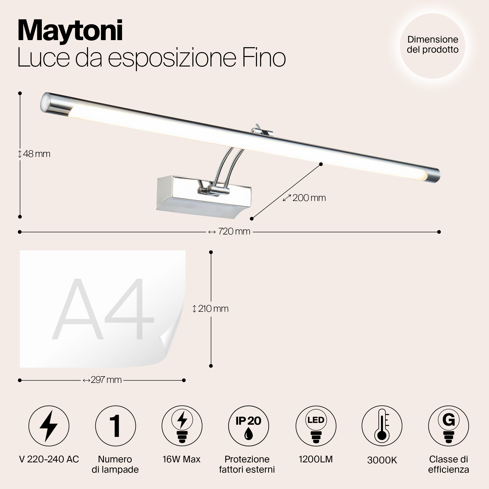 картинка Подсветка для картин Maytoni Fino MIR003WL-L16CH от магазина pro-decor.kz