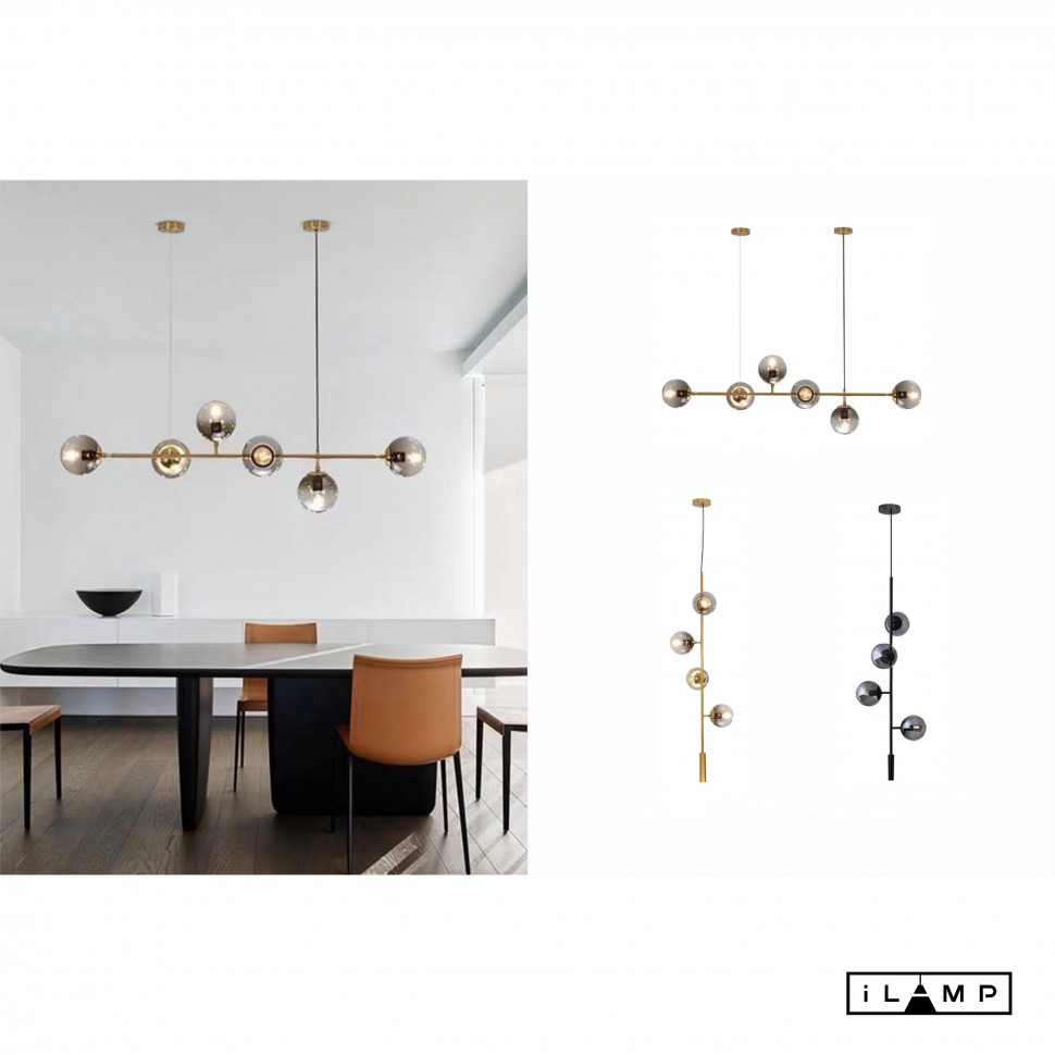 картинка Подвесной светильник iLamp GOLDEN 9136P/6 GOLD&WHITE от магазина pro-decor.kz