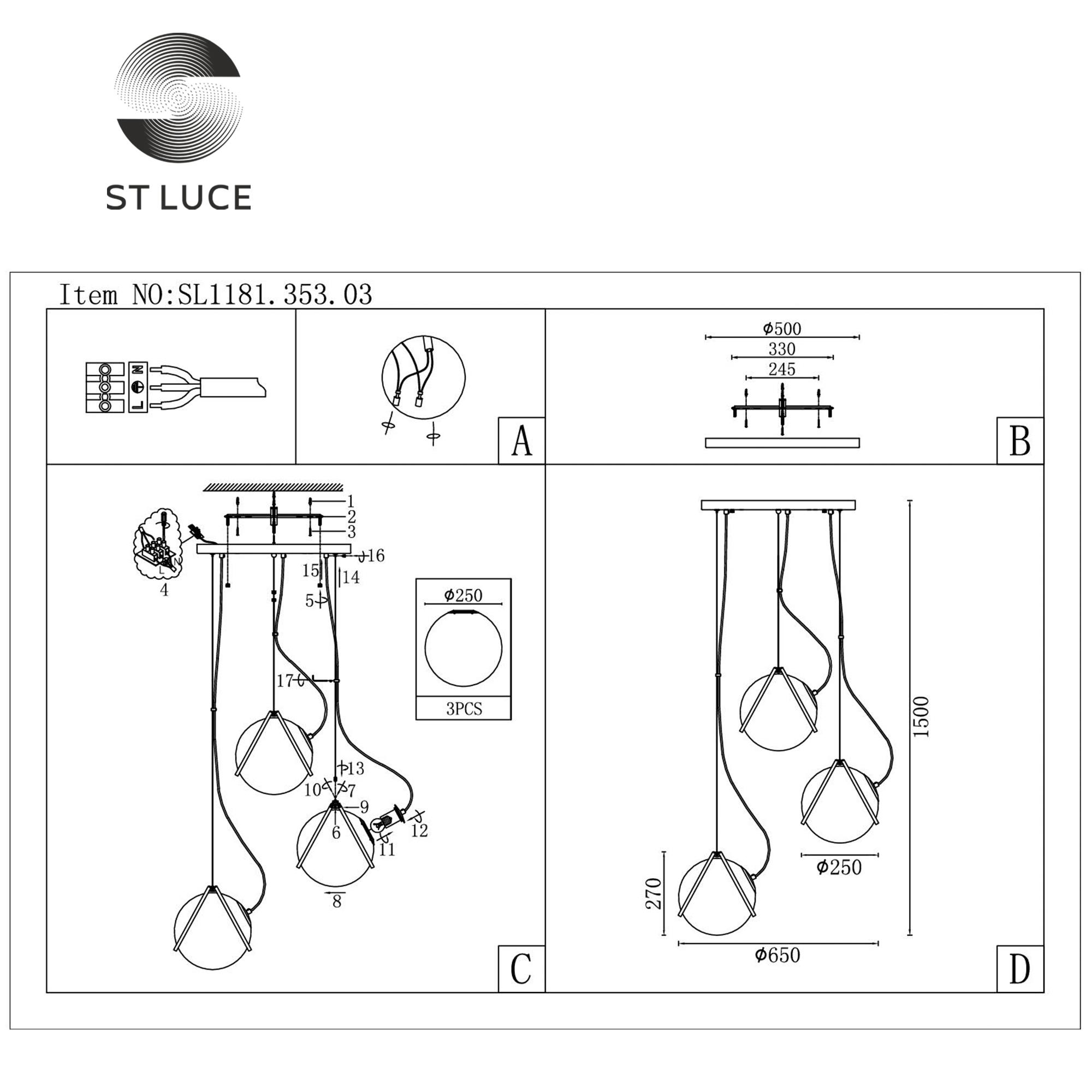картинка Подвесная люстра ST Luce Acerra SL1181.353.03 магазин pro-decor.kz являющийся официальным дистрибьютором в Казахстане картинка Подвесная люстра ST Luce Acerra SL1181.353.03 от магазина pro-decor.kz